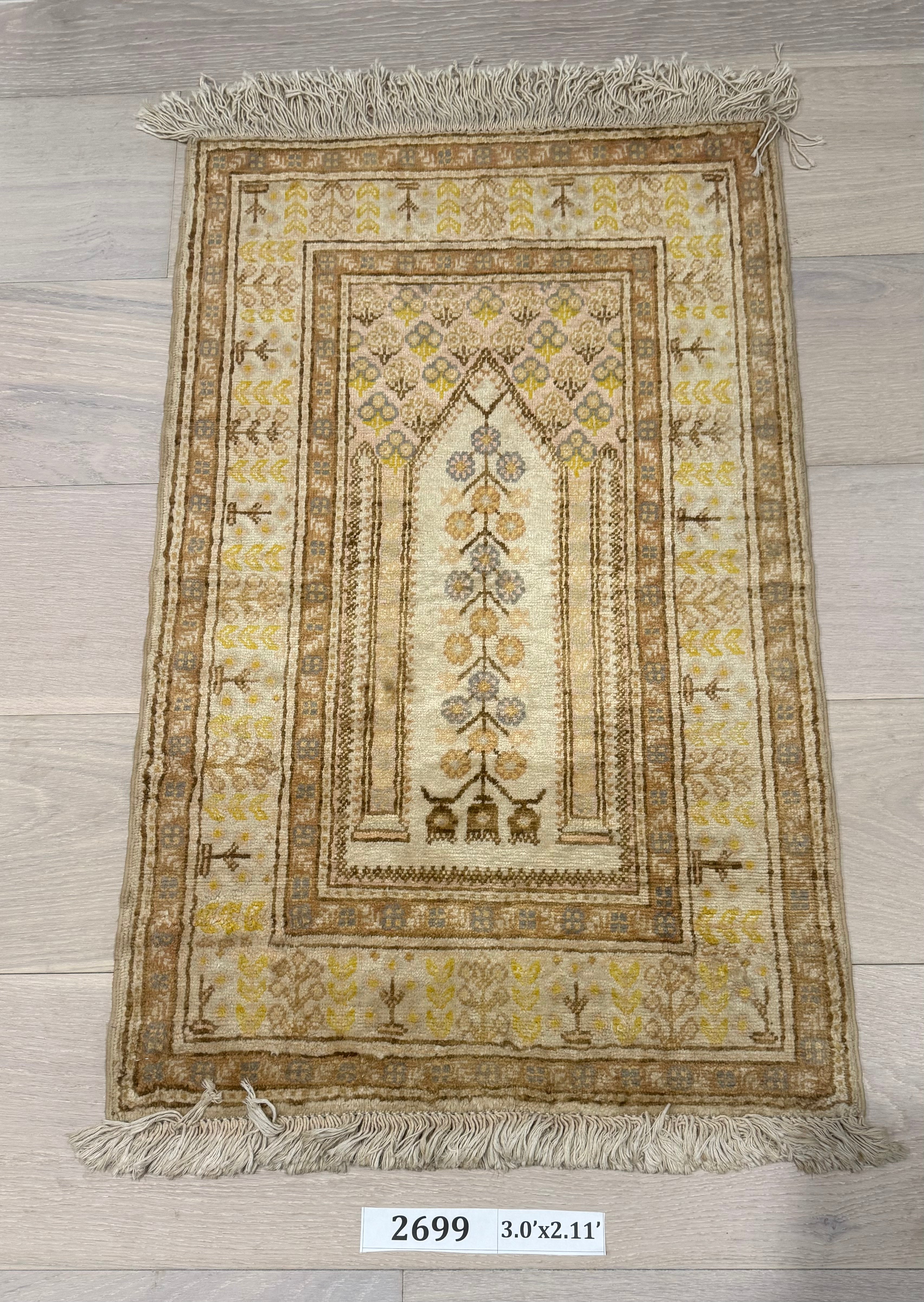 3'x2' Authentic Hand Knotted Persian Hamadan Fine Wool Area Rug - BR2699