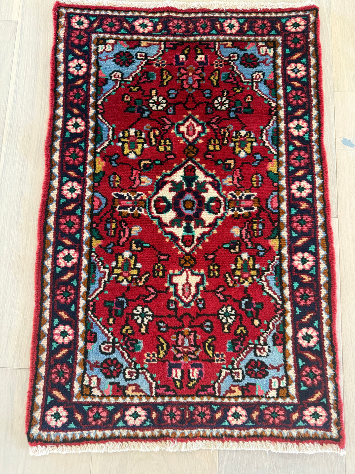 2'x3' Authentic Hand Knotted Persian Hamadan Fine Wool Area Rug - BR2701