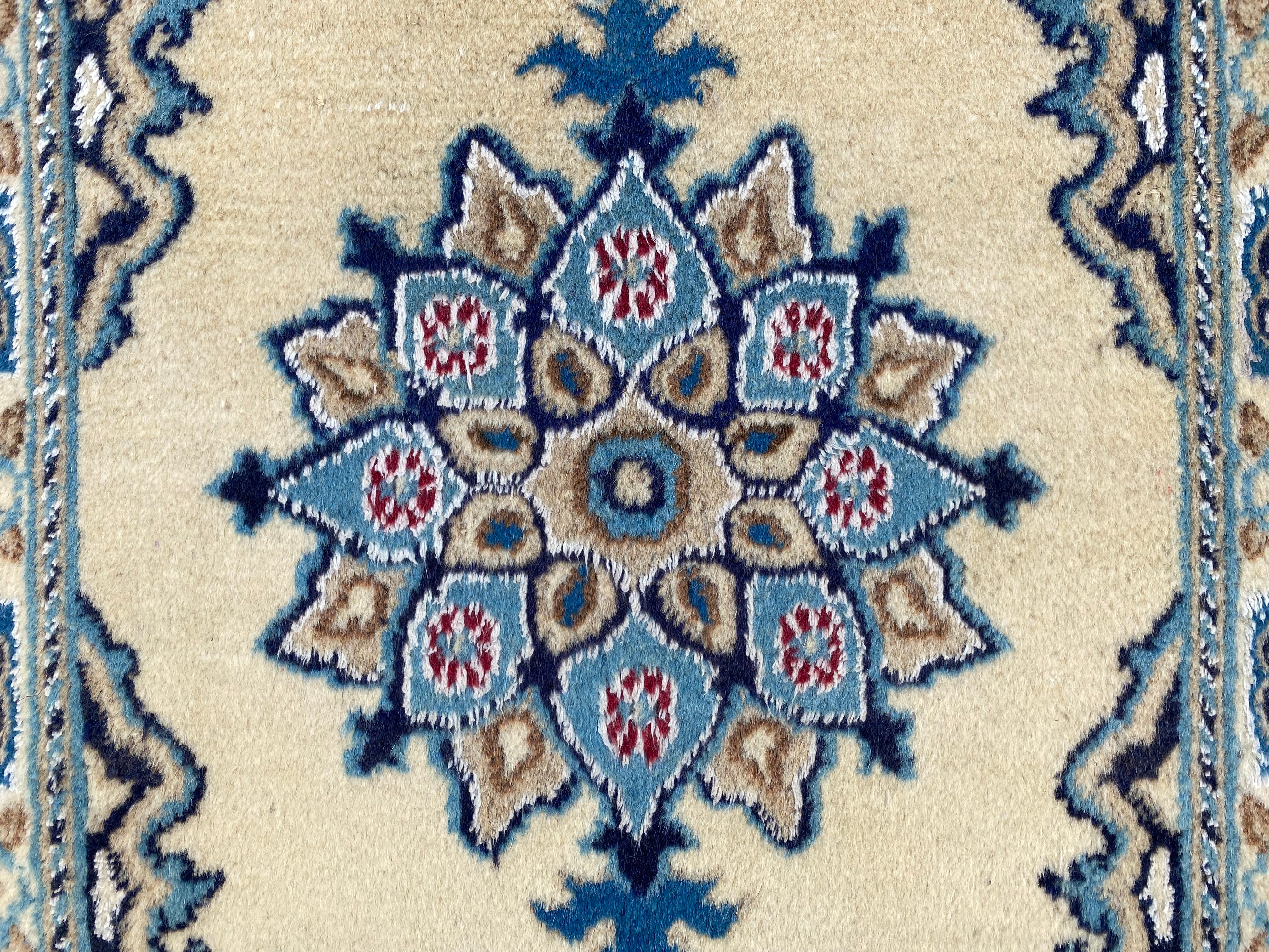 3.0' x 1.1' Authentic Persian Silk Touch Wool Hand Knotted Small Area Rug BR1001