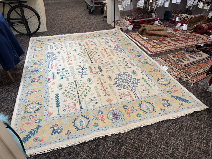 8' x 10' Ft. Turkish Bohemian Oushak Contemporary Hand Knotted Wool Rug - BR2511