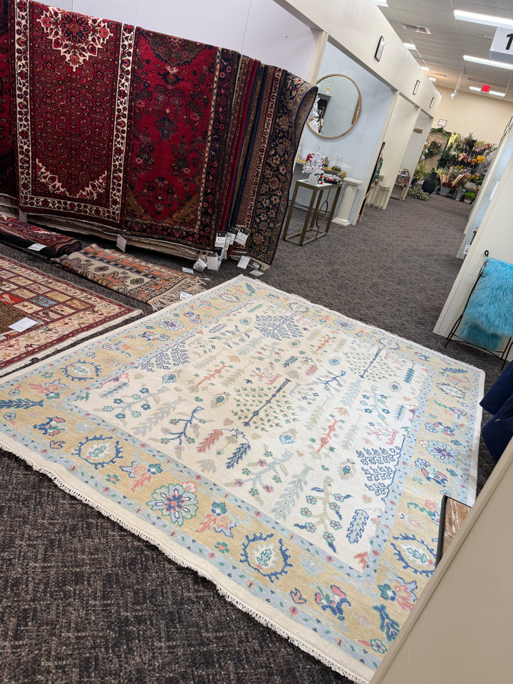 8' x 10' Ft. Turkish Bohemian Oushak Contemporary Hand Knotted Wool Rug - BR2511