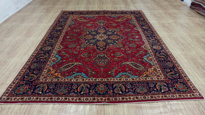 12' x 9' Ft. Authentic Vintage Persian Tabriz Hand Knotted Wool Area Rug - BR3138