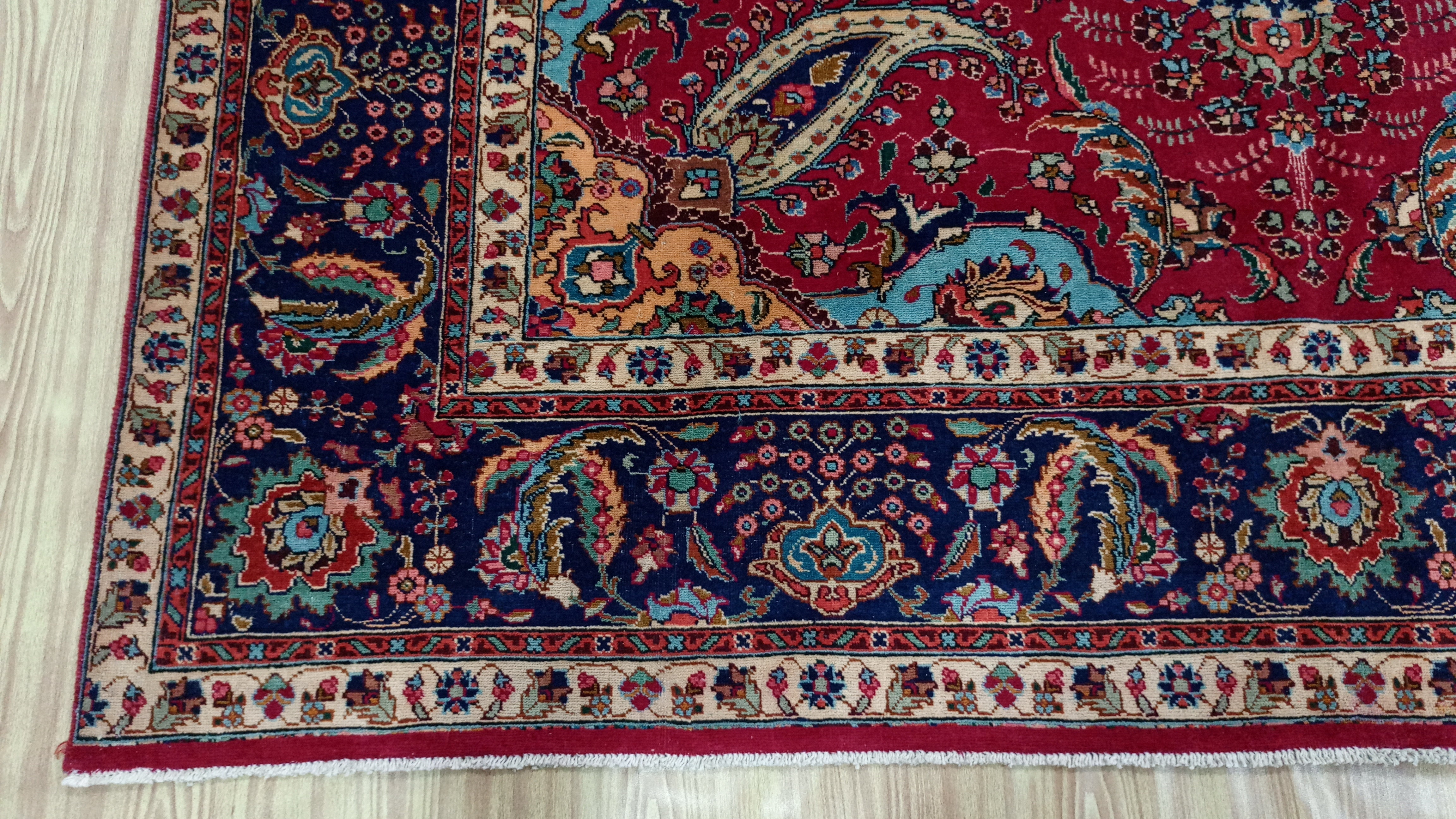 12' x 9' Ft. Authentic Vintage Persian Tabriz Hand Knotted Wool Area Rug - BR3138