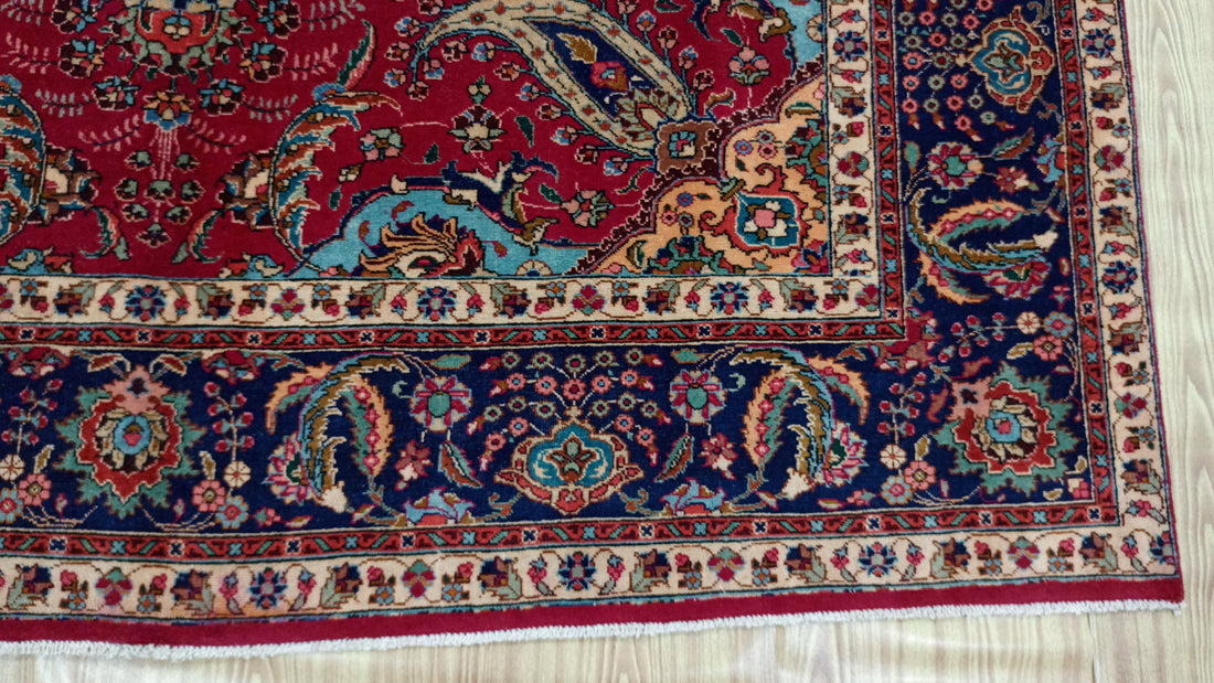 12' x 9' Ft. Authentic Vintage Persian Tabriz Hand Knotted Wool Area Rug - BR3138