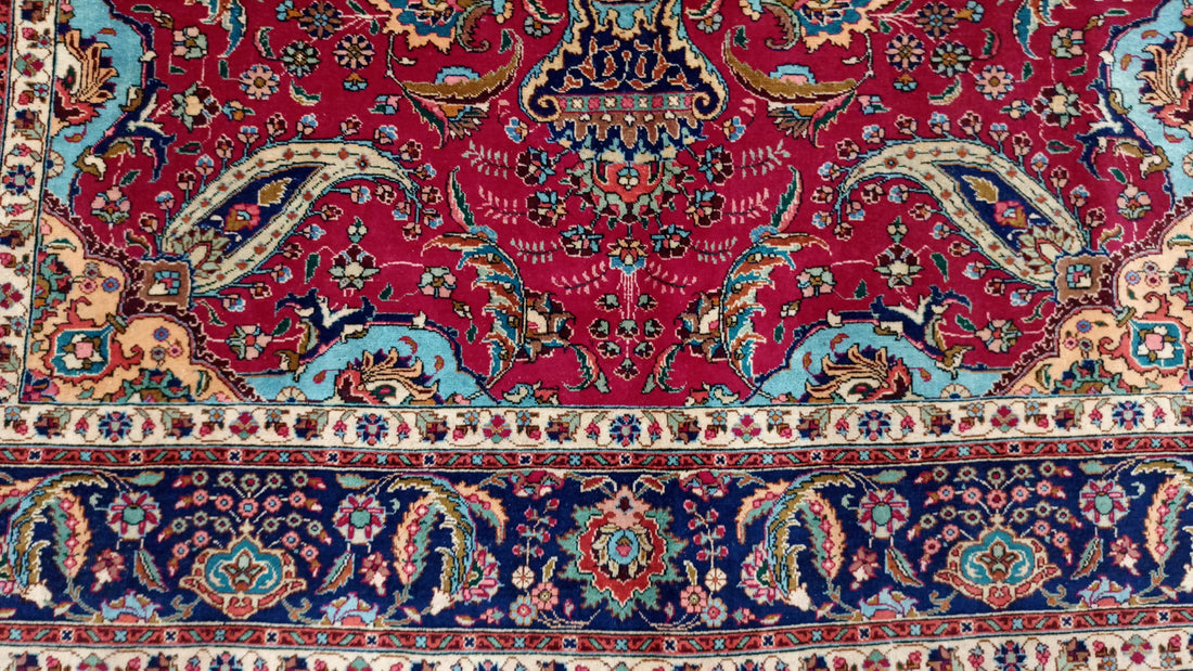 12' x 9' Ft. Authentic Vintage Persian Tabriz Hand Knotted Wool Area Rug - BR3138
