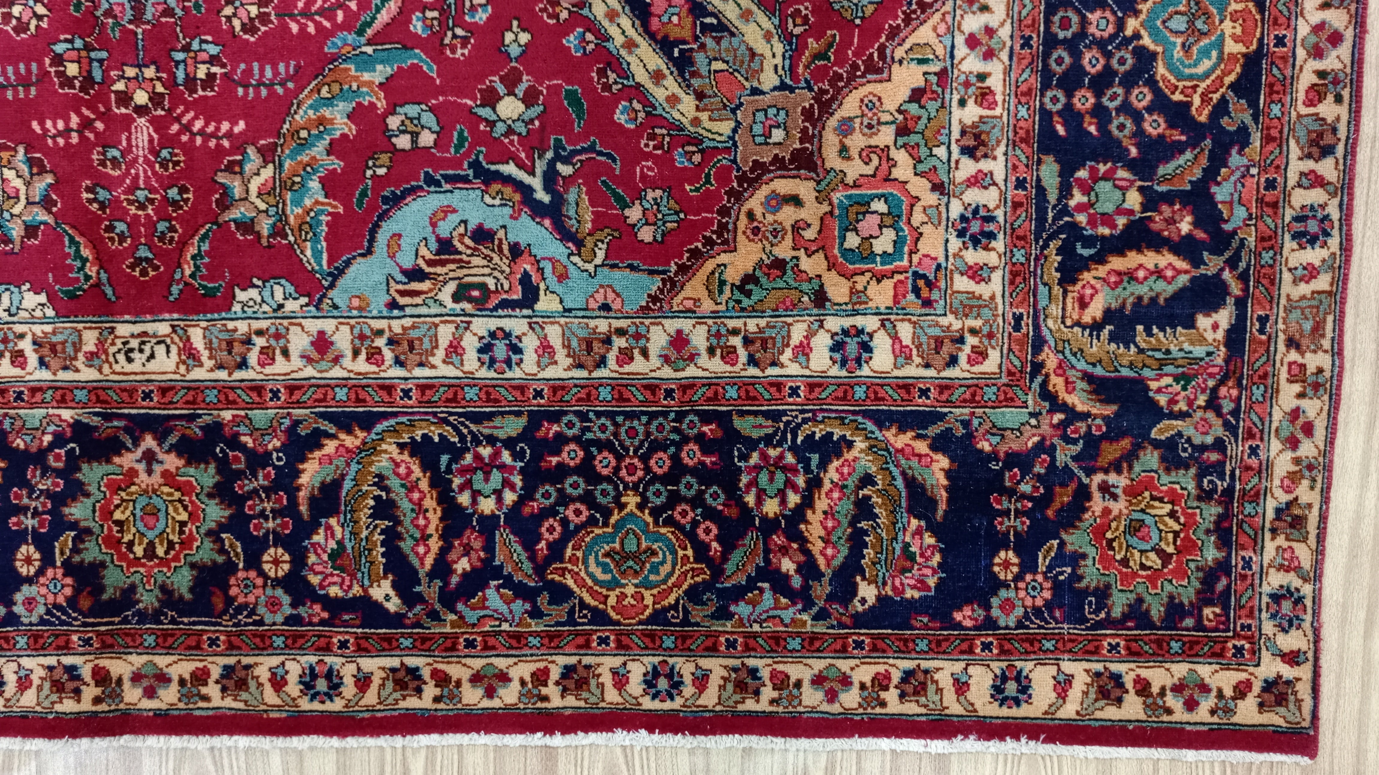 12' x 9' Ft. Authentic Vintage Persian Tabriz Hand Knotted Wool Area Rug - BR3138