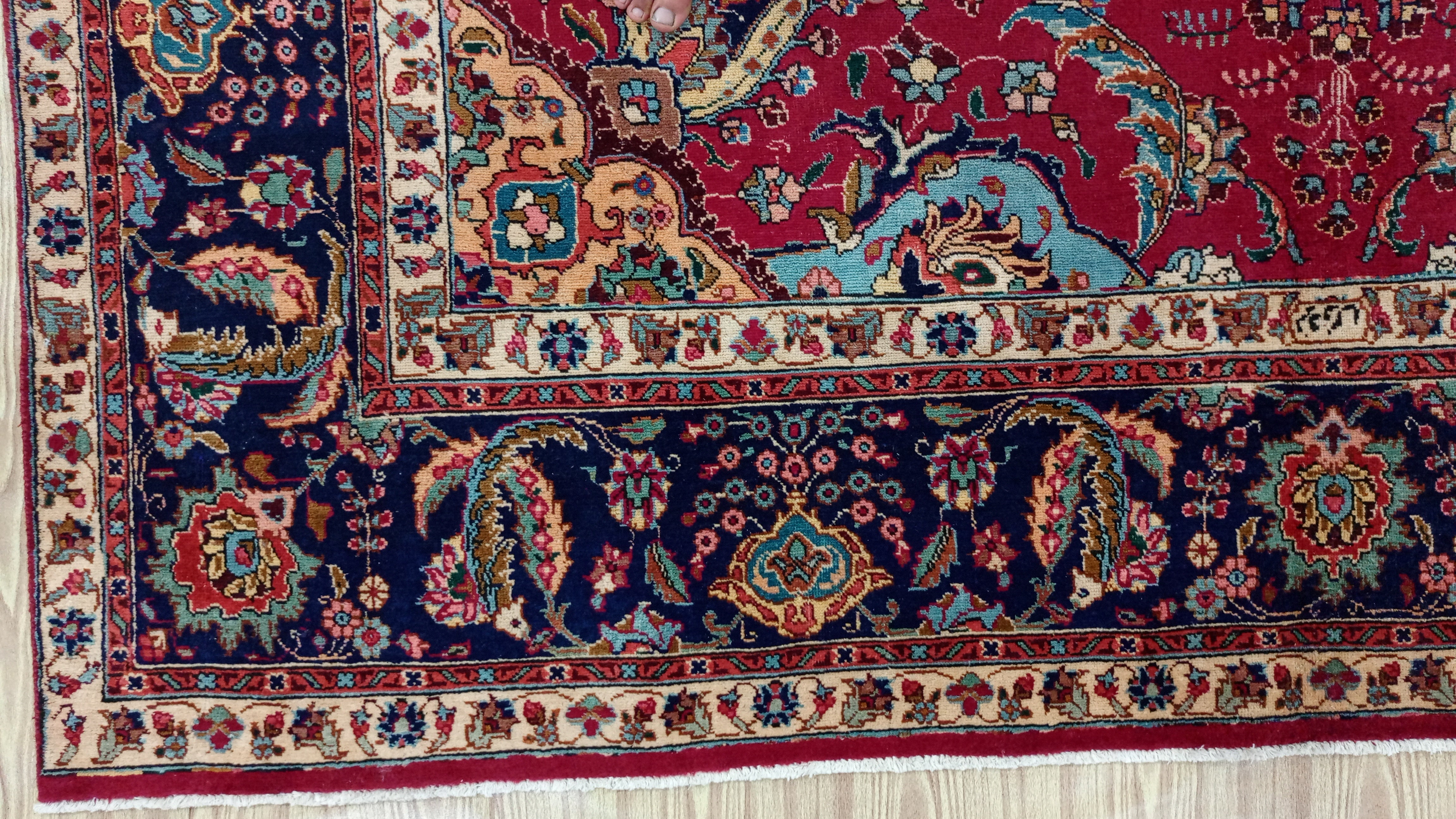 12' x 9' Ft. Authentic Vintage Persian Tabriz Hand Knotted Wool Area Rug - BR3138