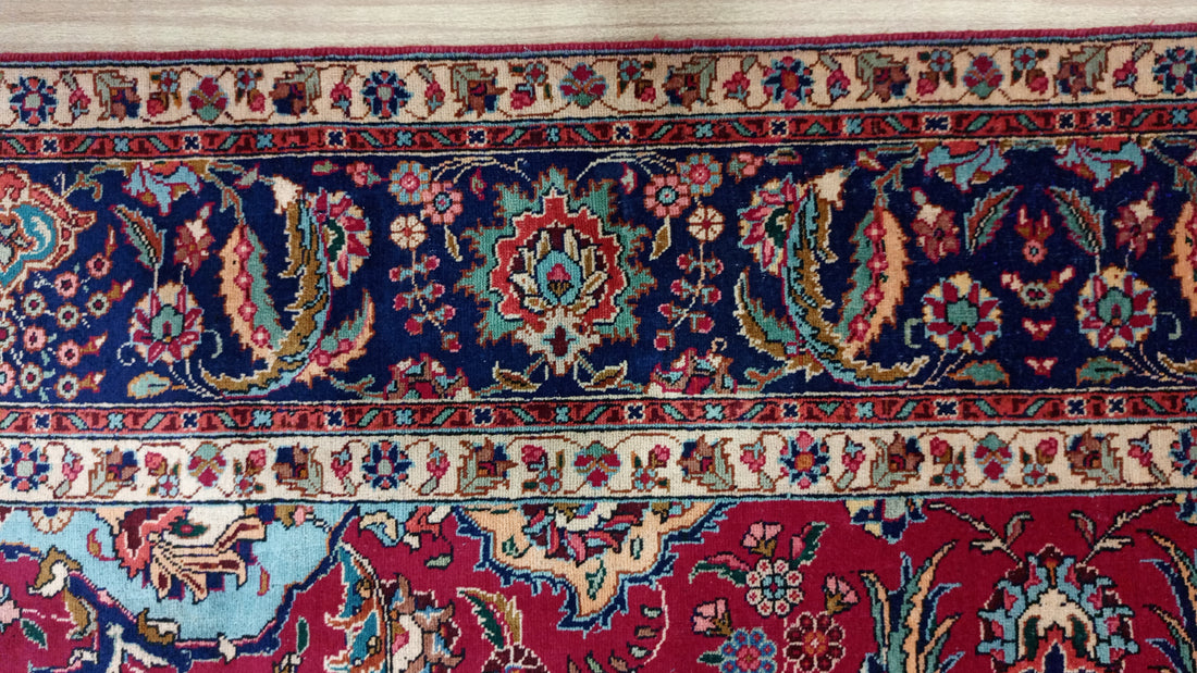 12' x 9' Ft. Authentic Vintage Persian Tabriz Hand Knotted Wool Area Rug - BR3138