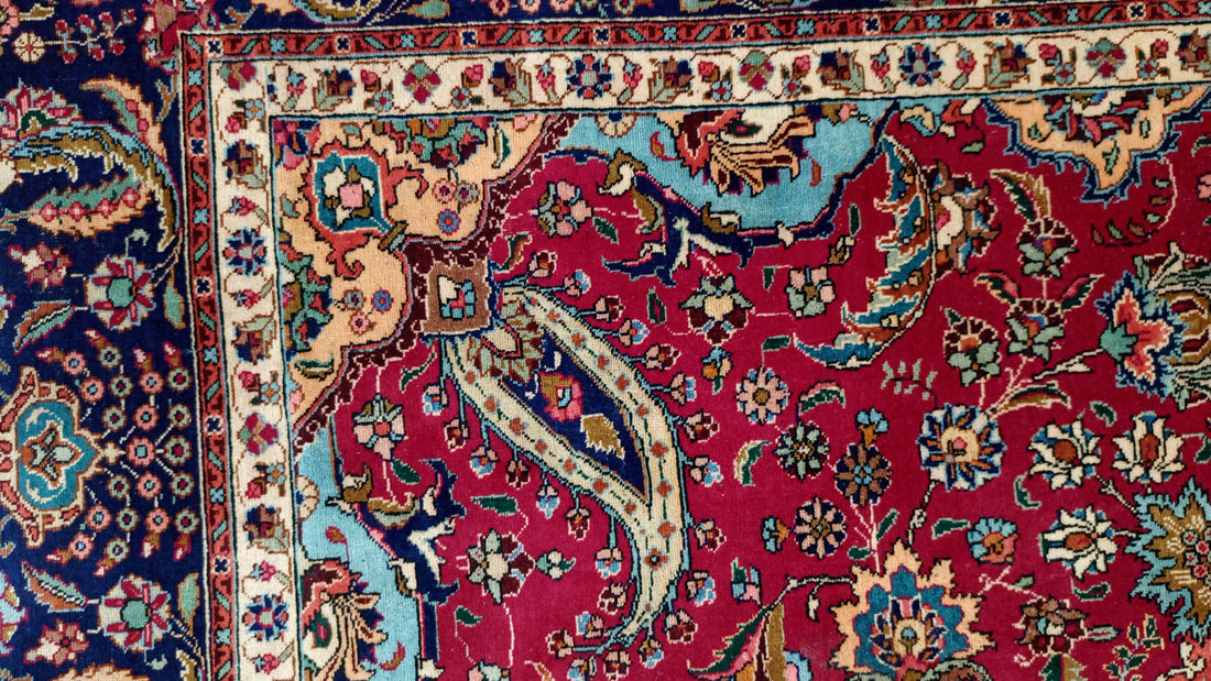 12' x 9' Ft. Authentic Vintage Persian Tabriz Hand Knotted Wool Area Rug - BR3138