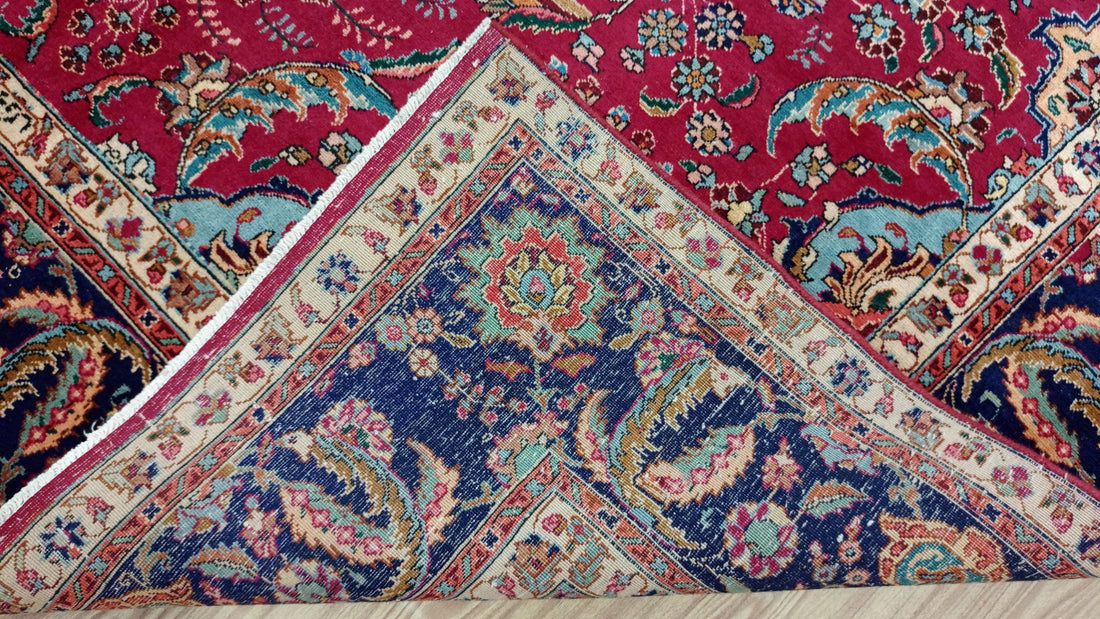 12' x 9' Ft. Authentic Vintage Persian Tabriz Hand Knotted Wool Area Rug - BR3138
