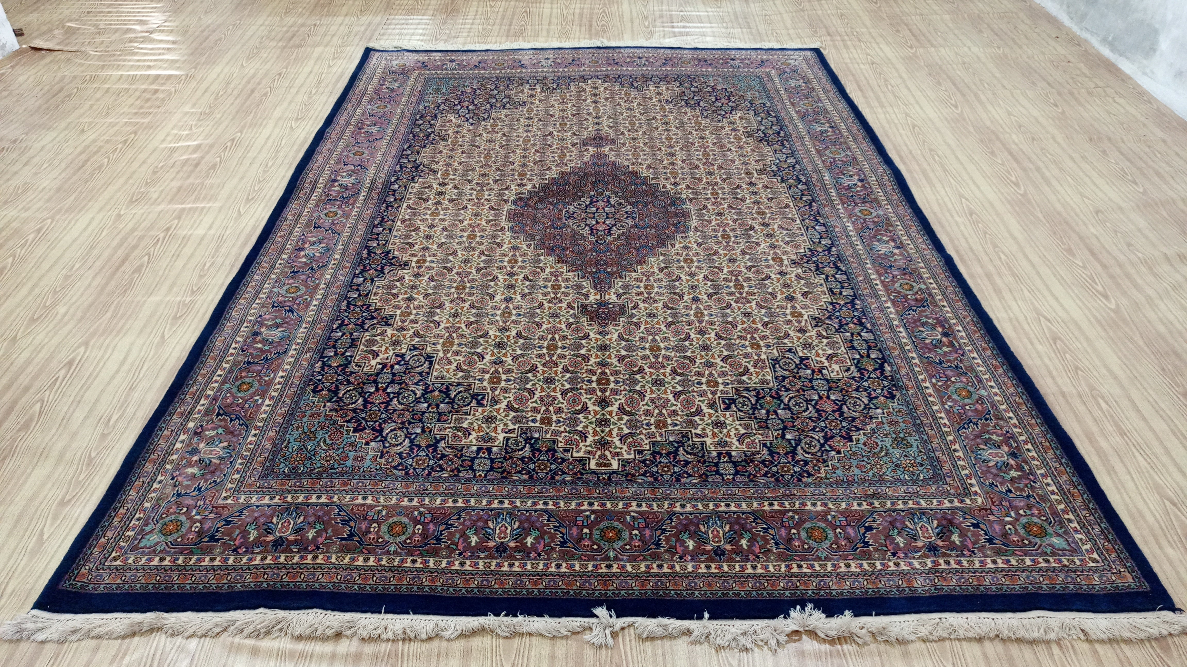 12' x 8' Authentic Vintage Persian Moud Mahi Hand Knotted Wool Area Rug - BR3139