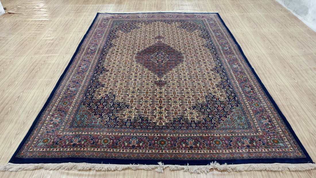 12' x 8' Authentic Vintage Persian Moud Mahi Hand Knotted Wool Area Rug - BR3139