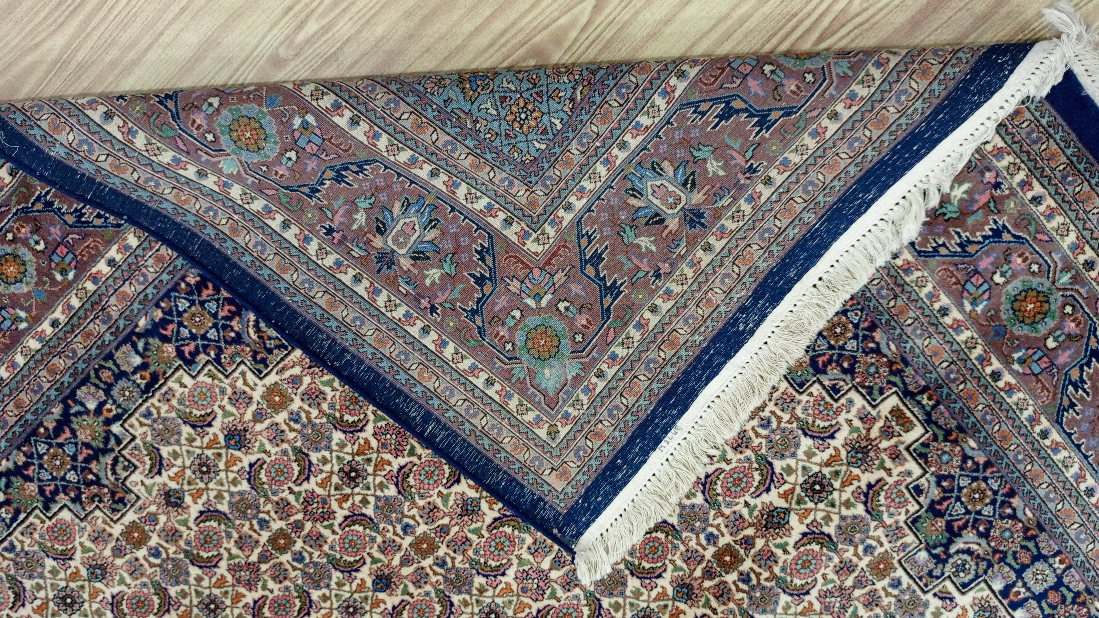 12' x 8' Authentic Vintage Persian Moud Mahi Hand Knotted Wool Area Rug - BR3139