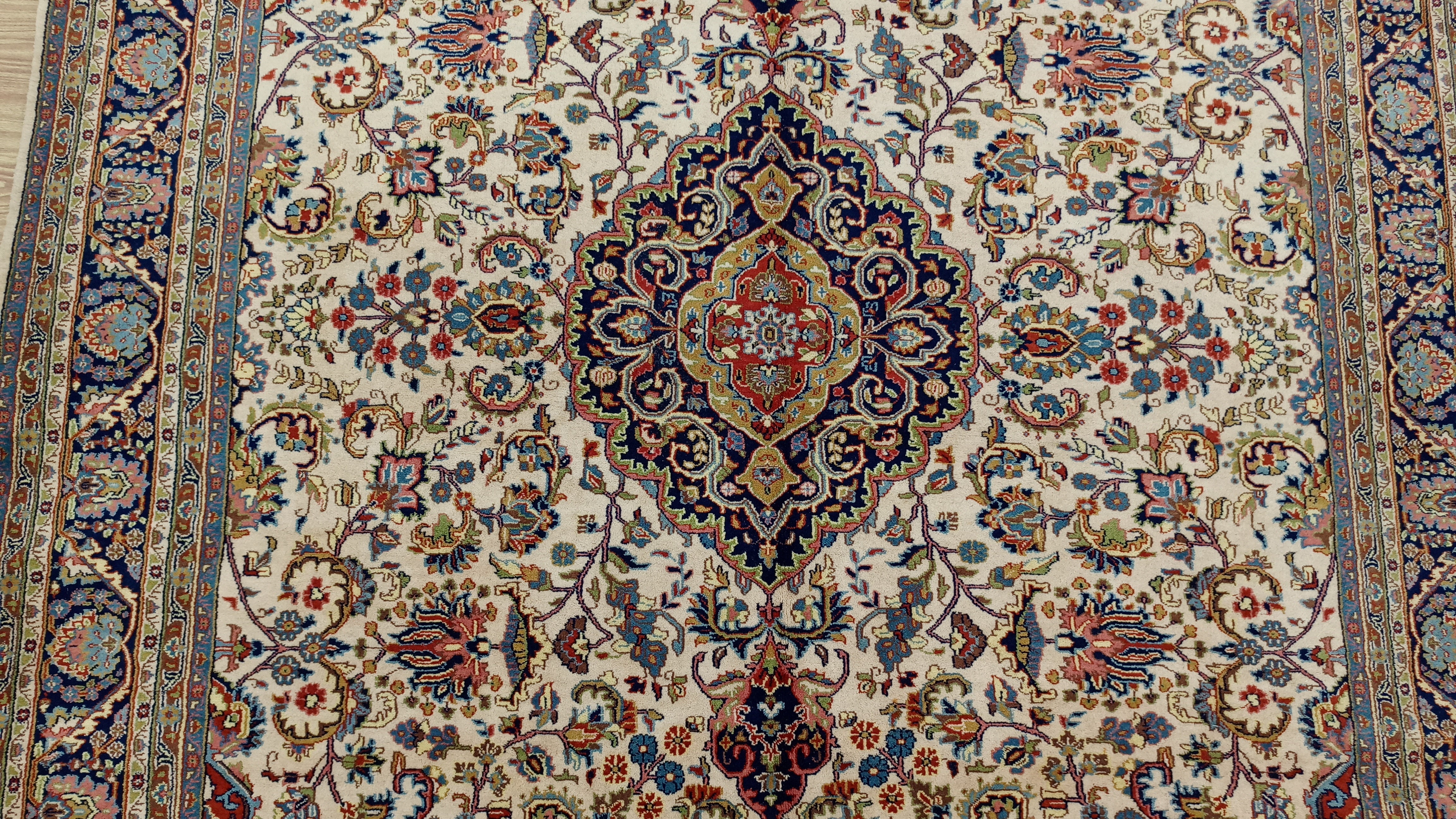 11' x 8' Stunning Authentic Vintage Persian Nain Hand Knotted Wool Area Rug - BR3140