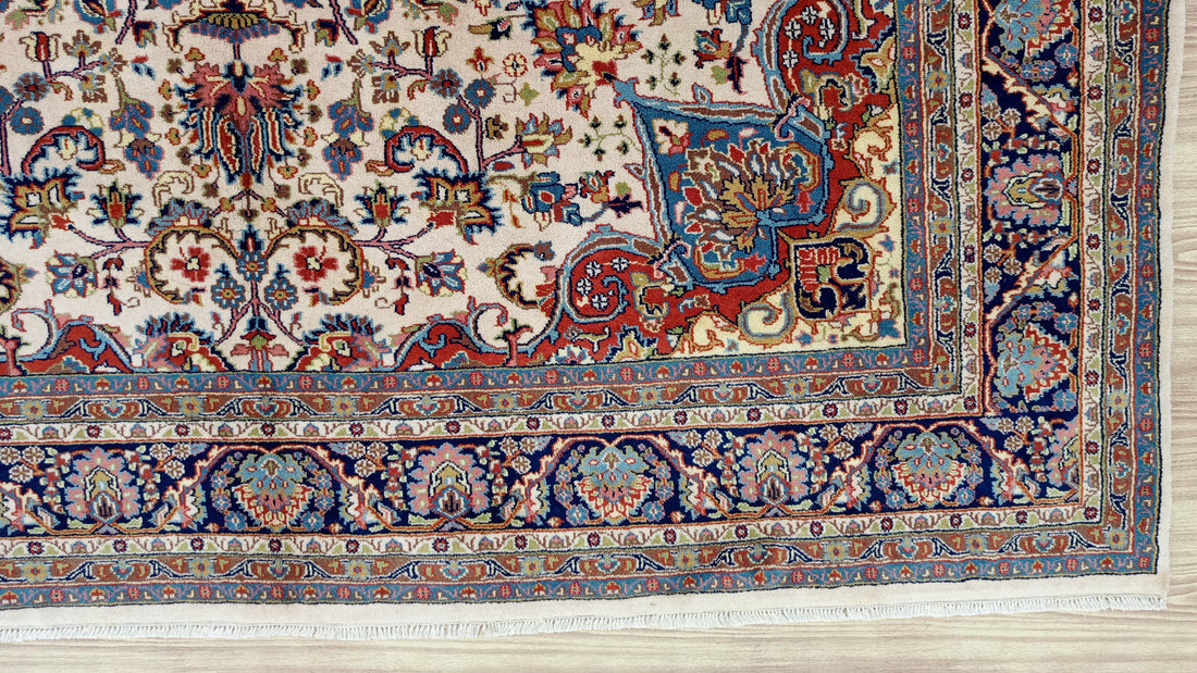 11' x 8' Stunning Authentic Vintage Persian Nain Hand Knotted Wool Area Rug - BR3140