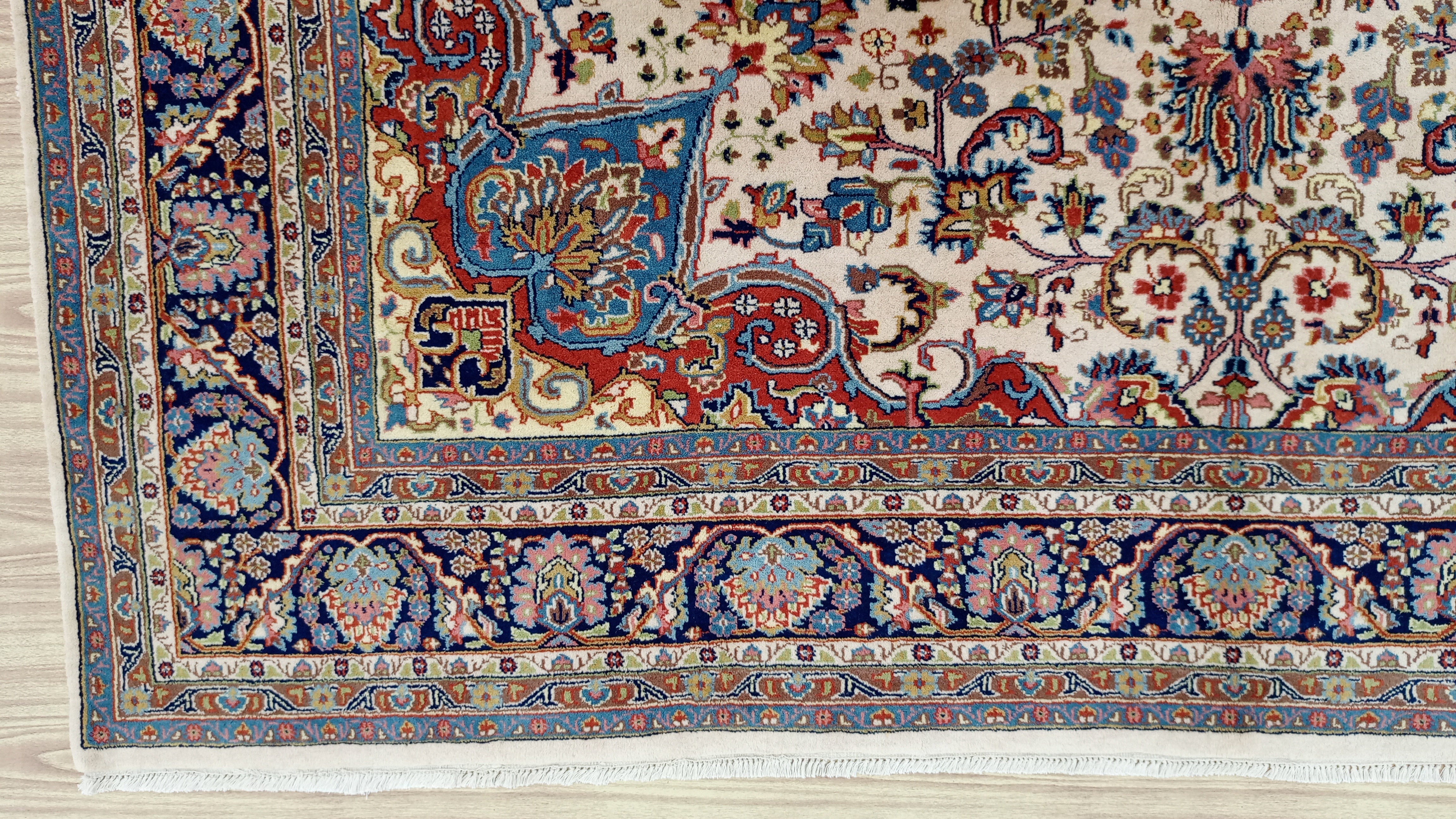 11' x 8' Stunning Authentic Vintage Persian Nain Hand Knotted Wool Area Rug - BR3140