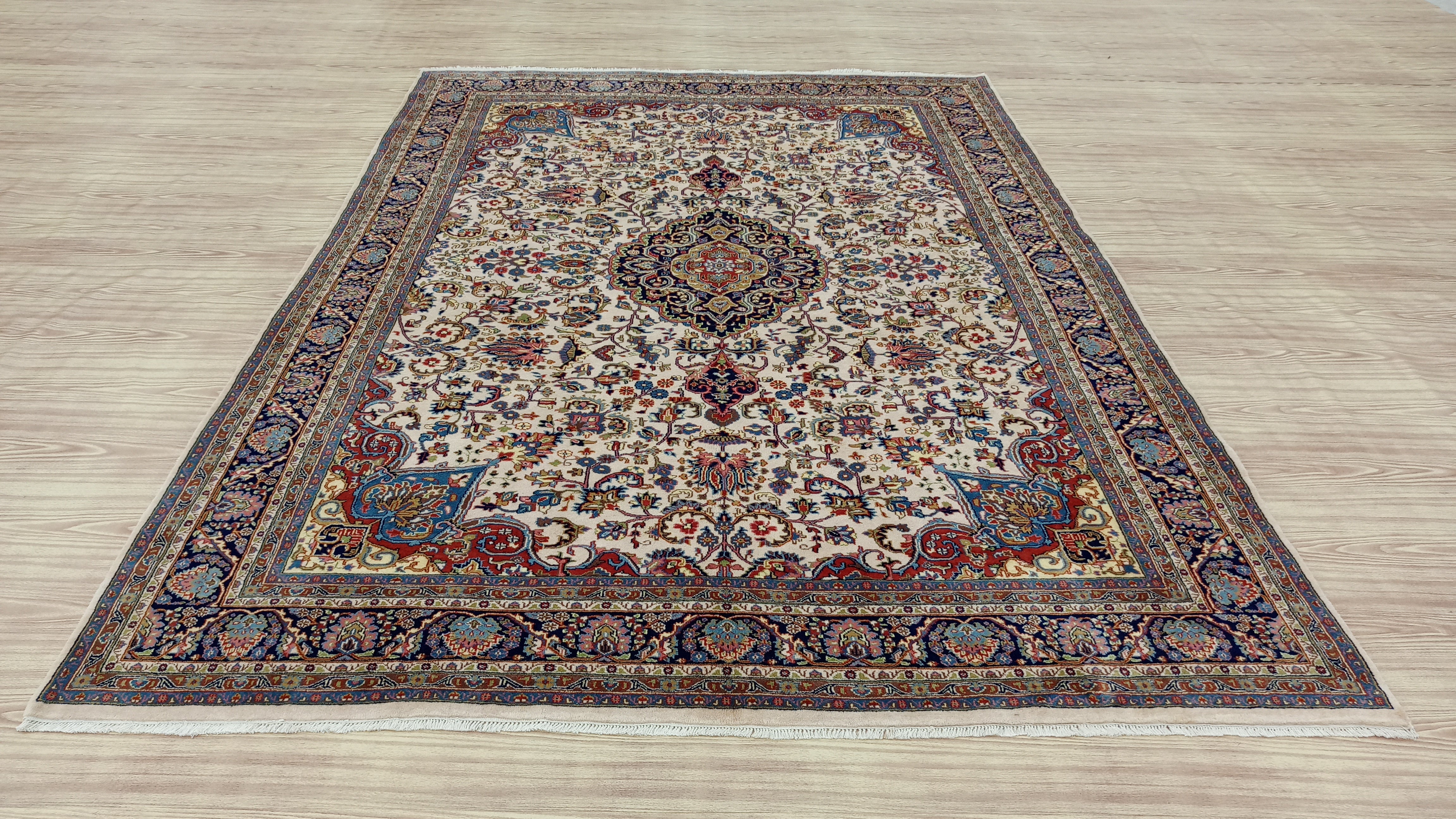 11' x 8' Stunning Authentic Vintage Persian Nain Hand Knotted Wool Area Rug - BR3140