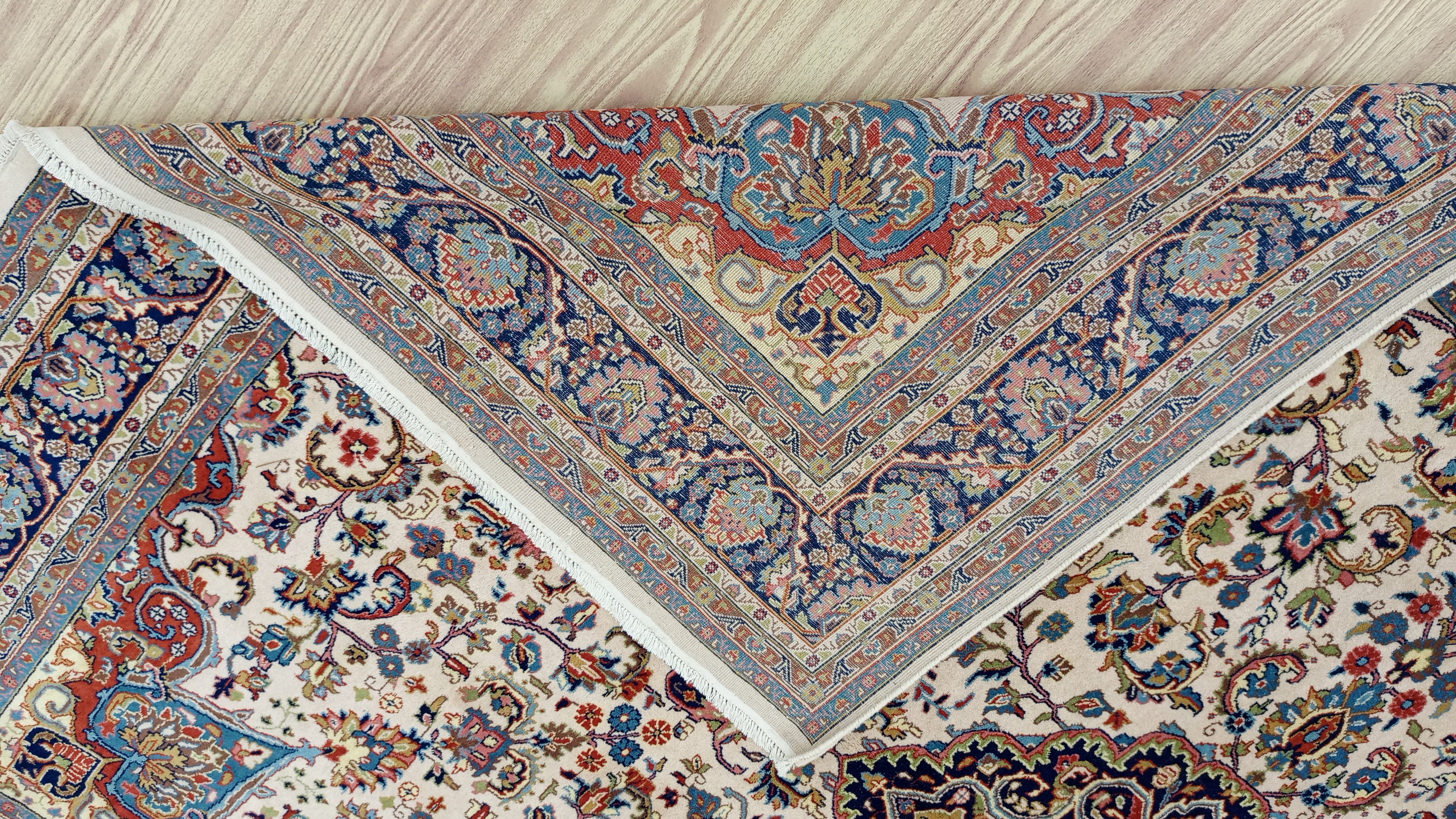 11' x 8' Stunning Authentic Vintage Persian Nain Hand Knotted Wool Area Rug - BR3140