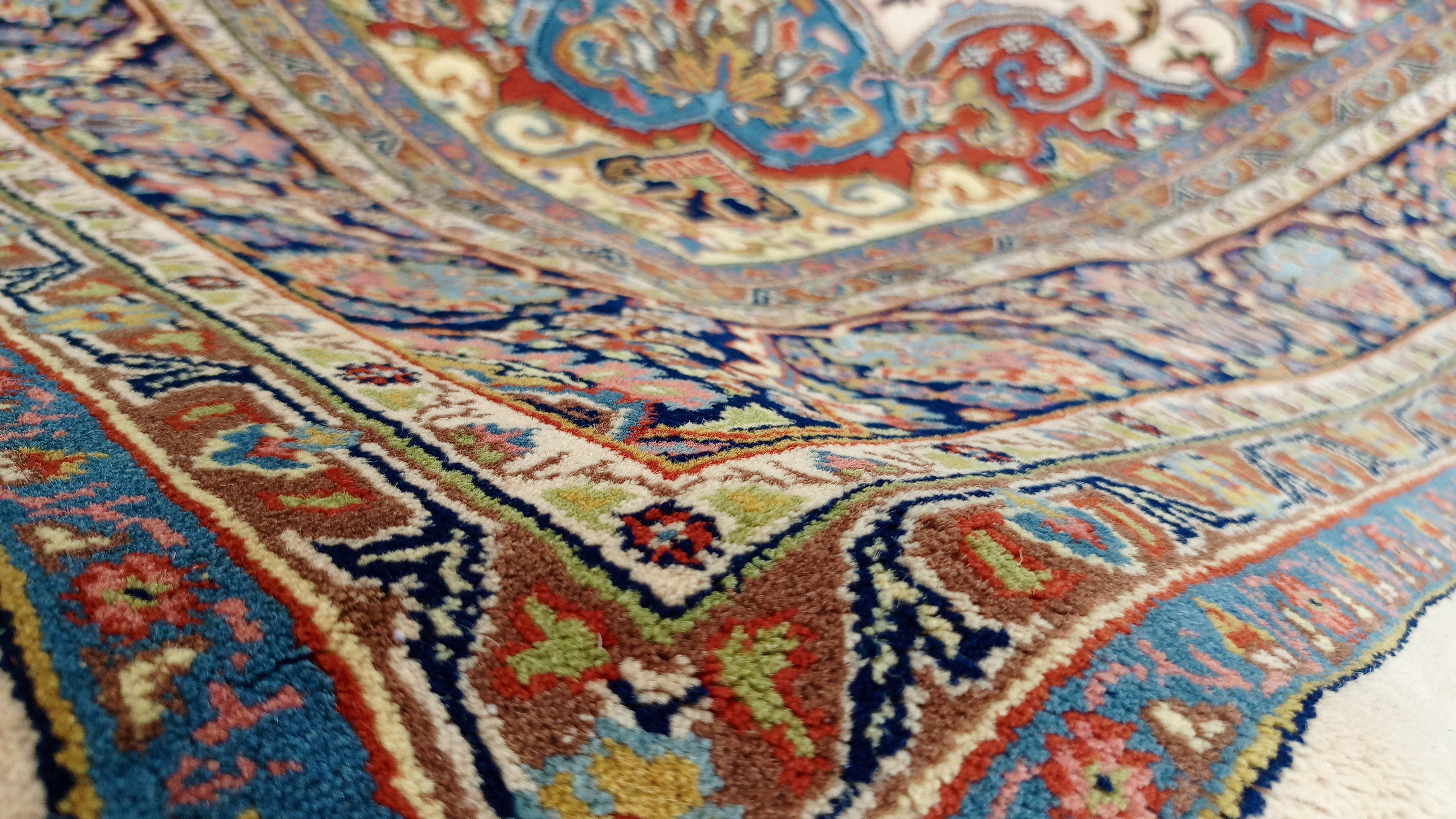 11' x 8' Stunning Authentic Vintage Persian Nain Hand Knotted Wool Area Rug - BR3140