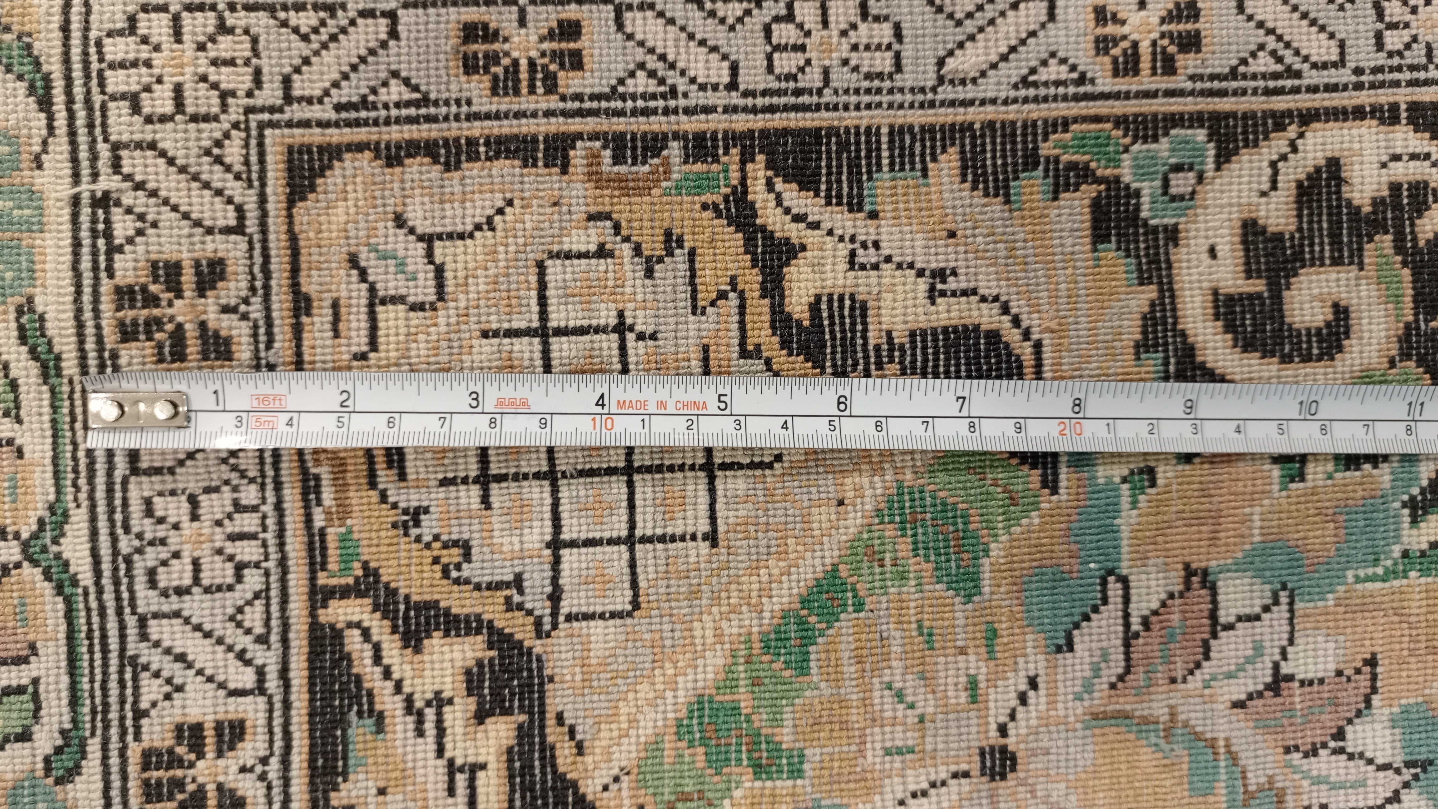 14’ x 10’ Rare vintage Persian Nain Hand Knotted Wool & Silk Area Rug - BR3141