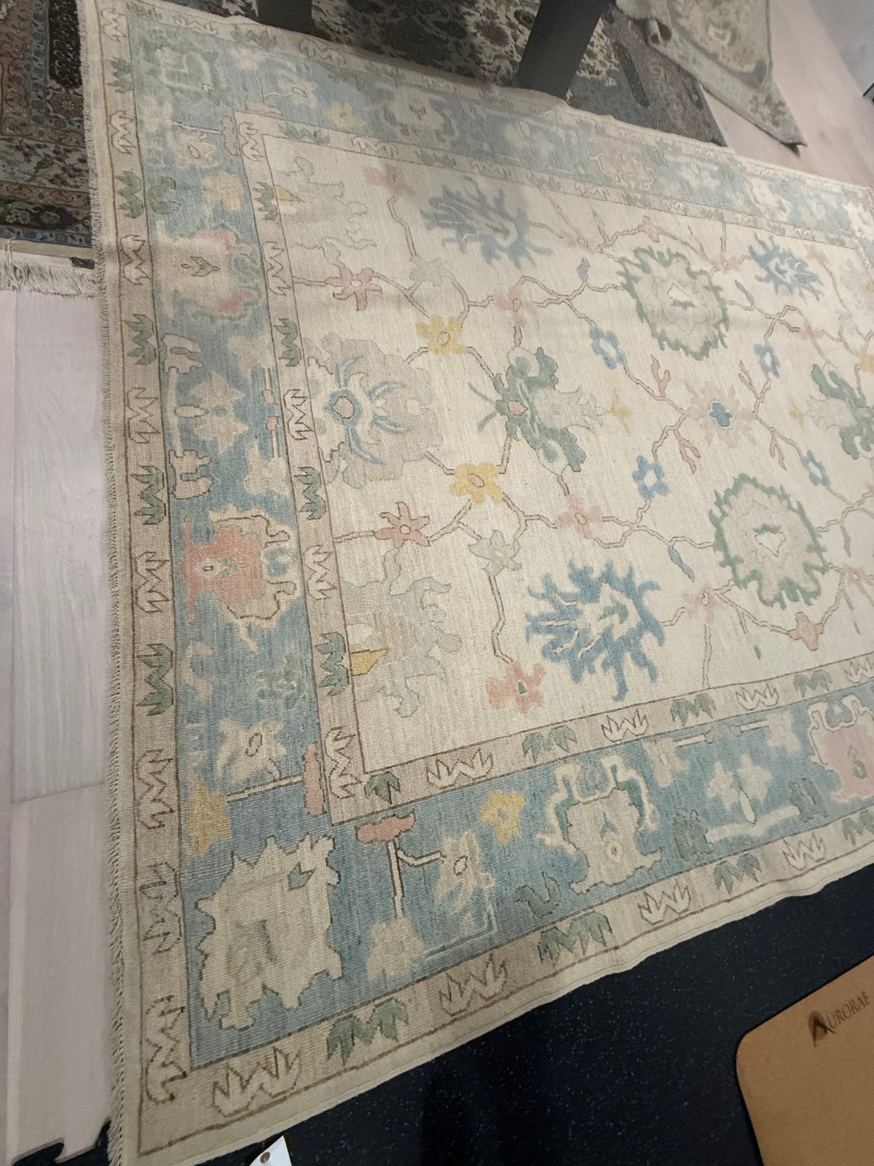 9’x11’ Ft. Turkish Bohemian Oushak Contemporary Hand Knotted Wool Area Rug - BR2520
