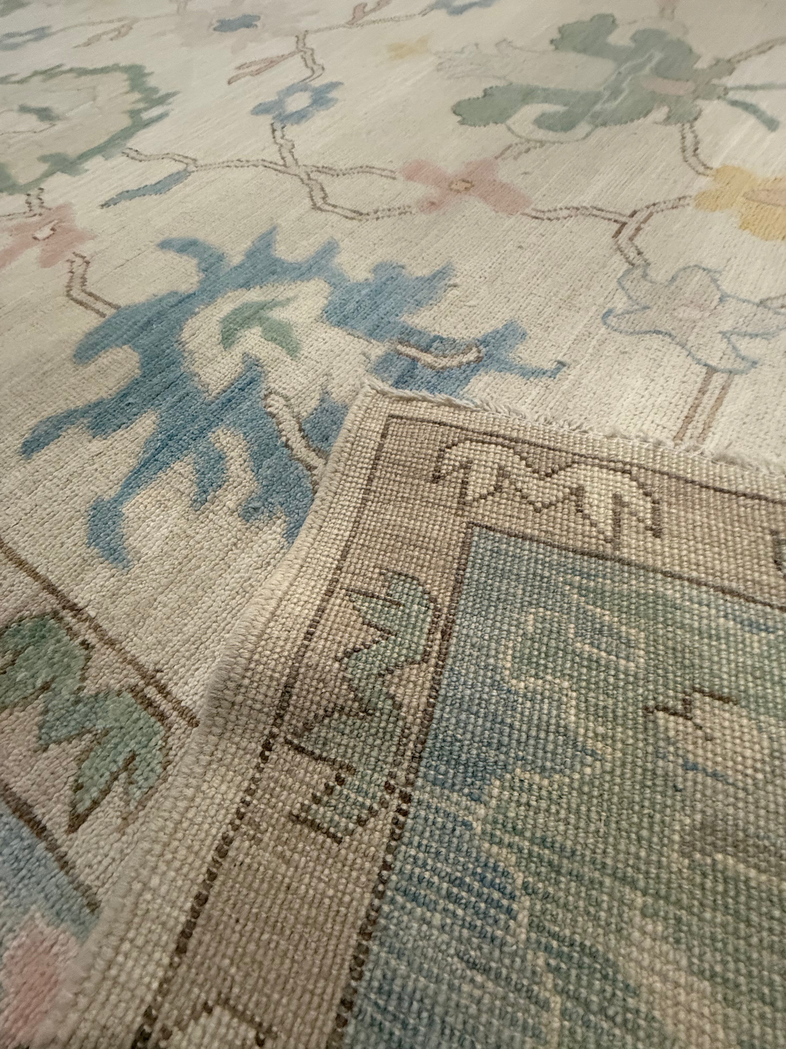 9’x11’ Ft. Turkish Bohemian Oushak Contemporary Hand Knotted Wool Area Rug - BR2520