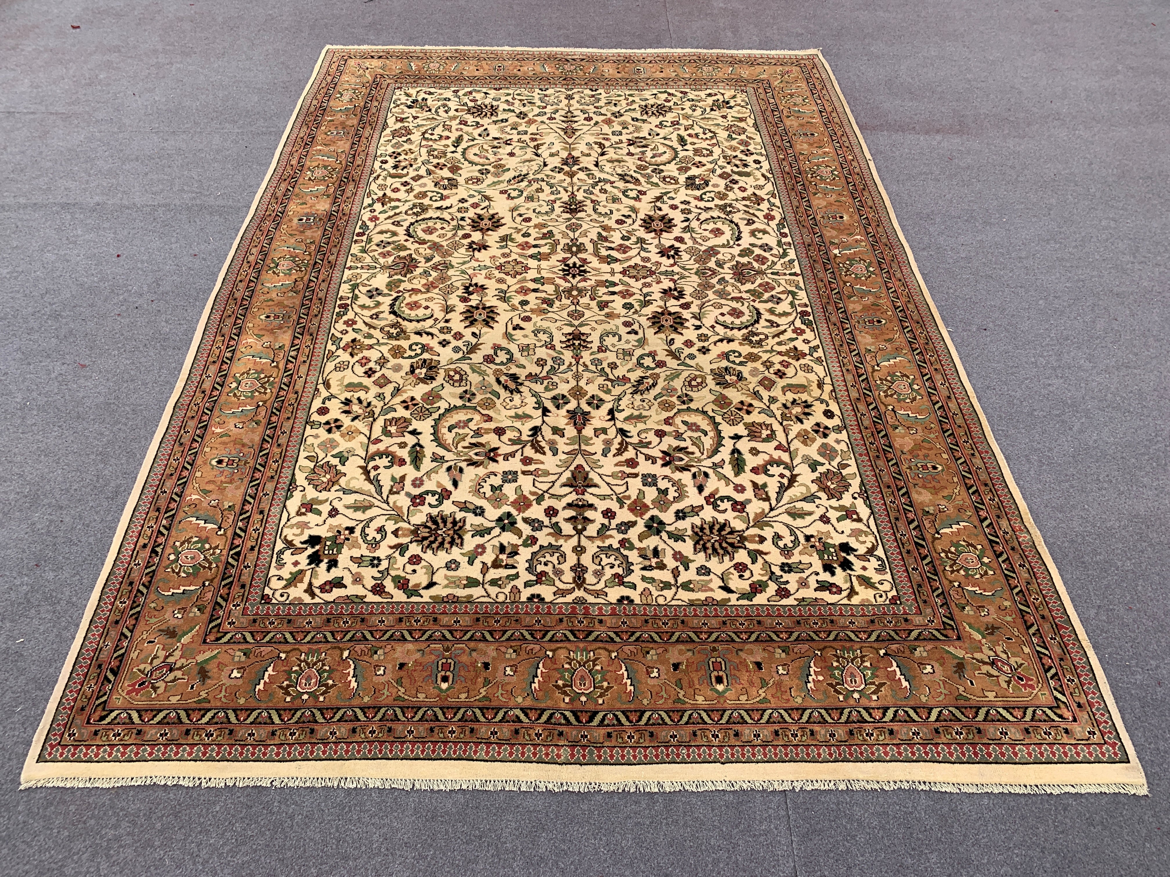 11' x 8' Ft. Authentic Persian Tabreez Hand Knotted Fine Wool Large Area Rug BR2507