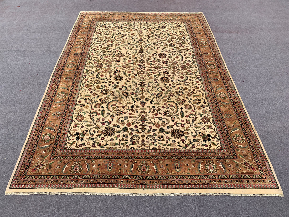 11' x 8' Ft. Authentic Persian Tabreez Hand Knotted Fine Wool Large Area Rug BR2507