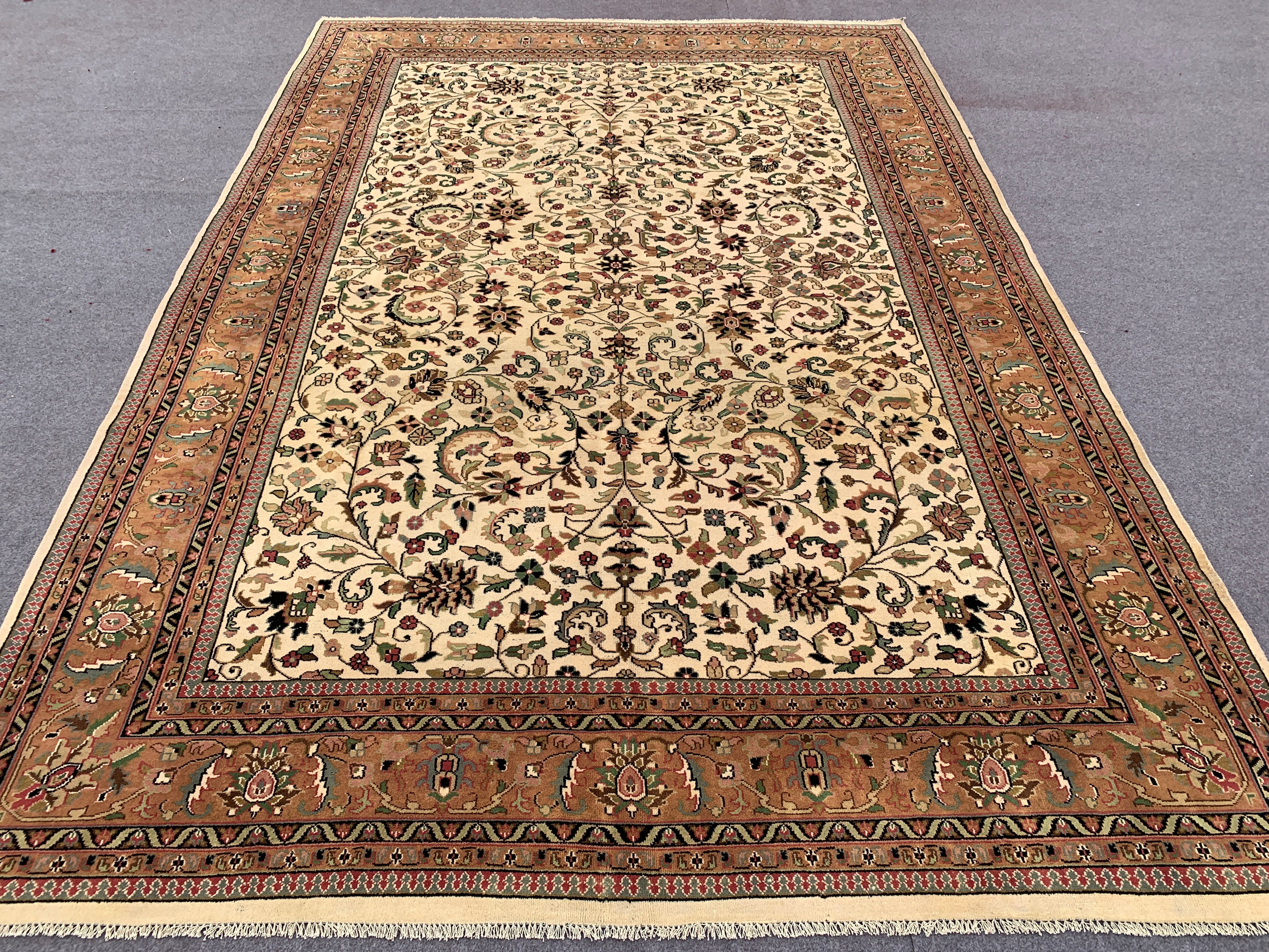 11' x 8' Ft. Authentic Persian Tabreez Hand Knotted Fine Wool Large Area Rug BR2507