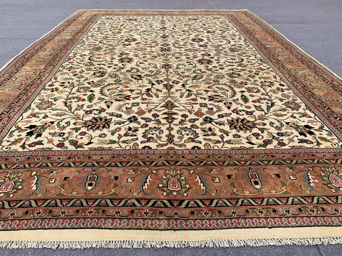 11' x 8' Ft. Authentic Persian Tabreez Hand Knotted Fine Wool Large Area Rug BR2507