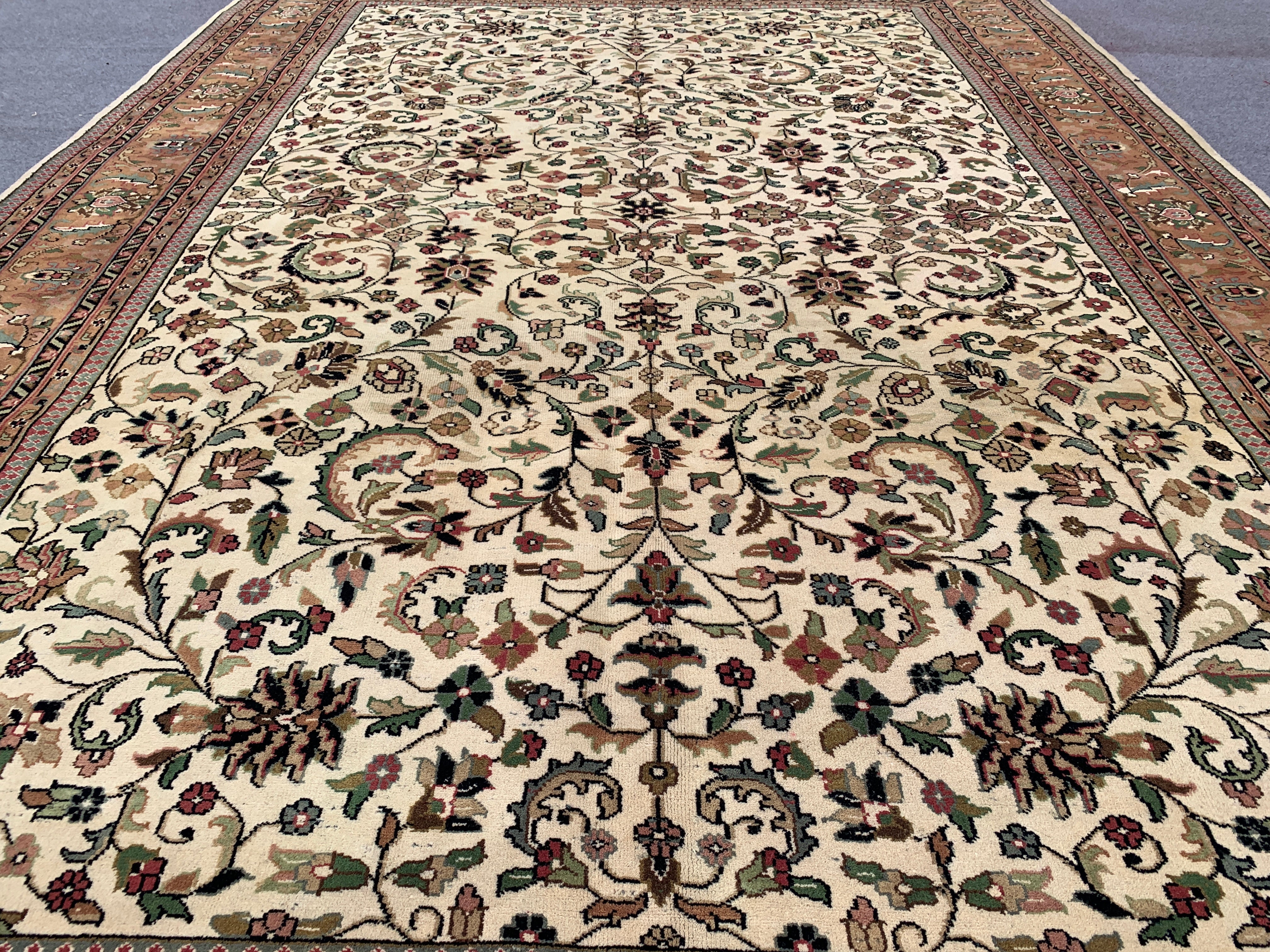 11' x 8' Ft. Authentic Persian Tabreez Hand Knotted Fine Wool Large Area Rug BR2507