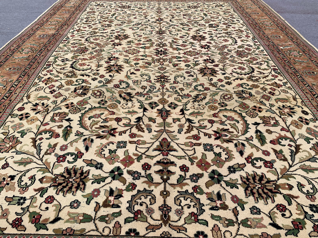 11' x 8' Ft. Authentic Persian Tabreez Hand Knotted Fine Wool Large Area Rug BR2507