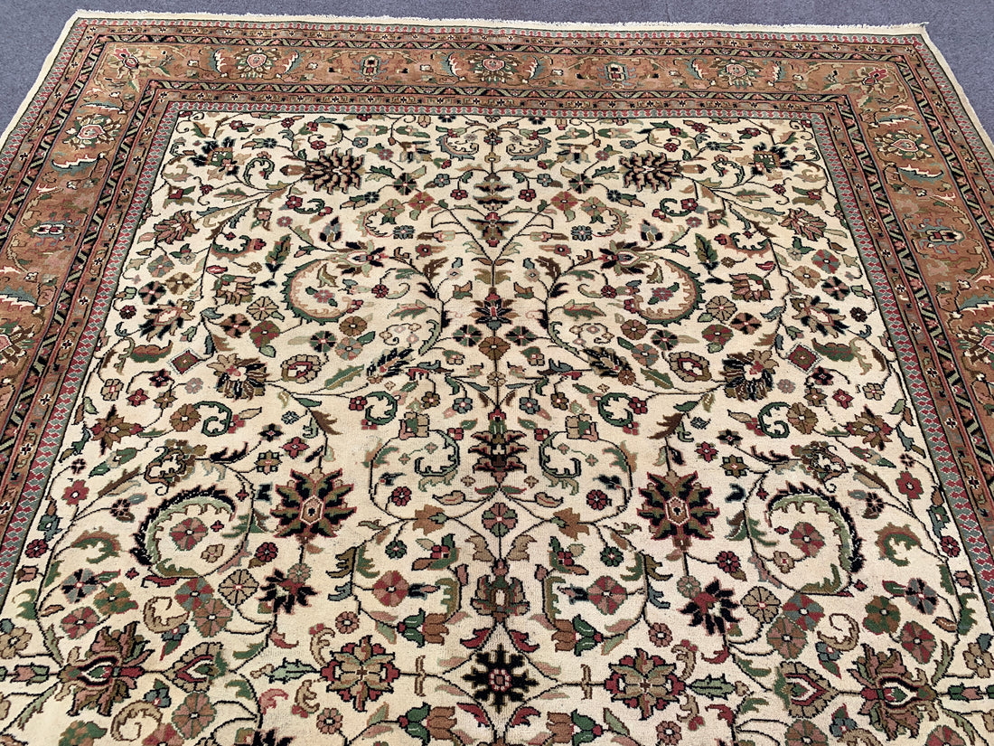 11' x 8' Ft. Authentic Persian Tabreez Hand Knotted Fine Wool Large Area Rug BR2507