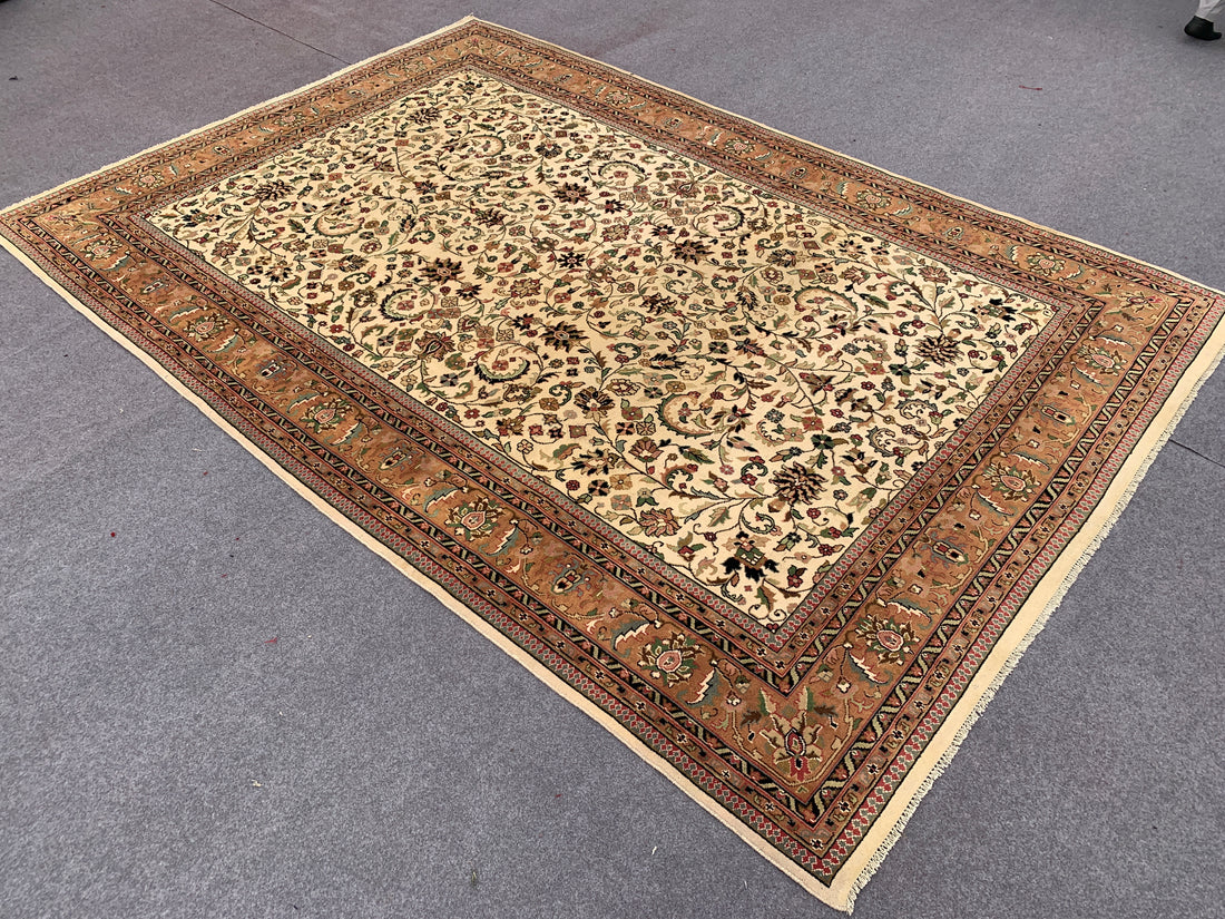 11' x 8' Ft. Authentic Persian Tabreez Hand Knotted Fine Wool Large Area Rug BR2507