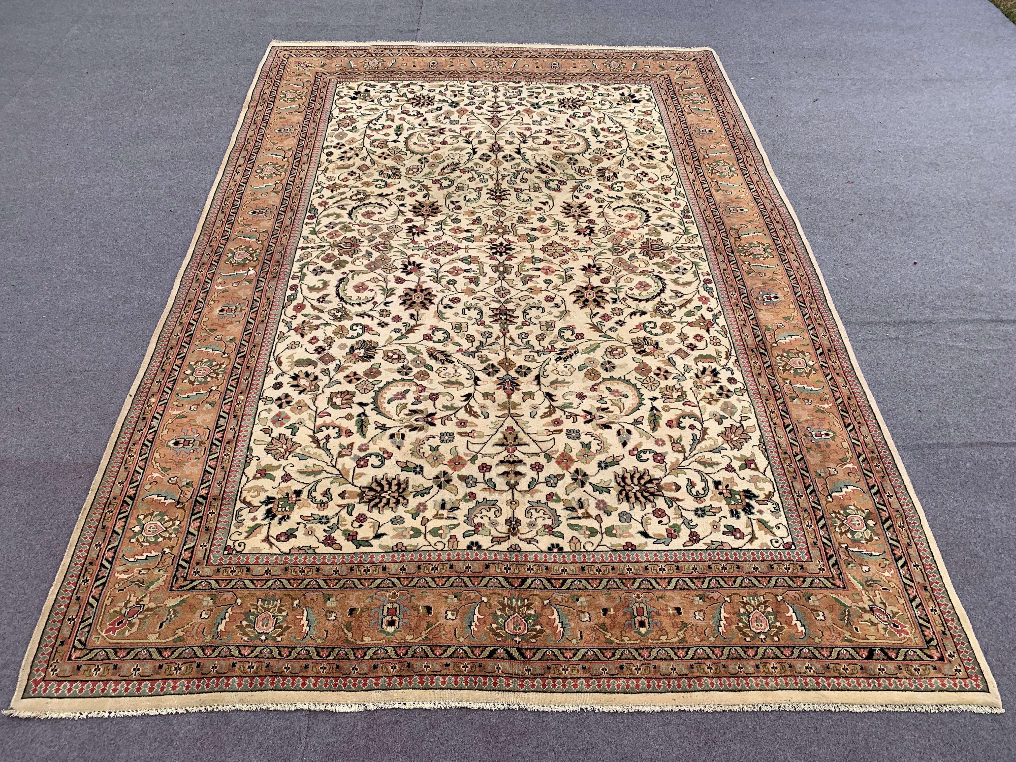 11' x 8' Ft. Authentic Persian Tabreez Hand Knotted Fine Wool Large Area Rug BR2507