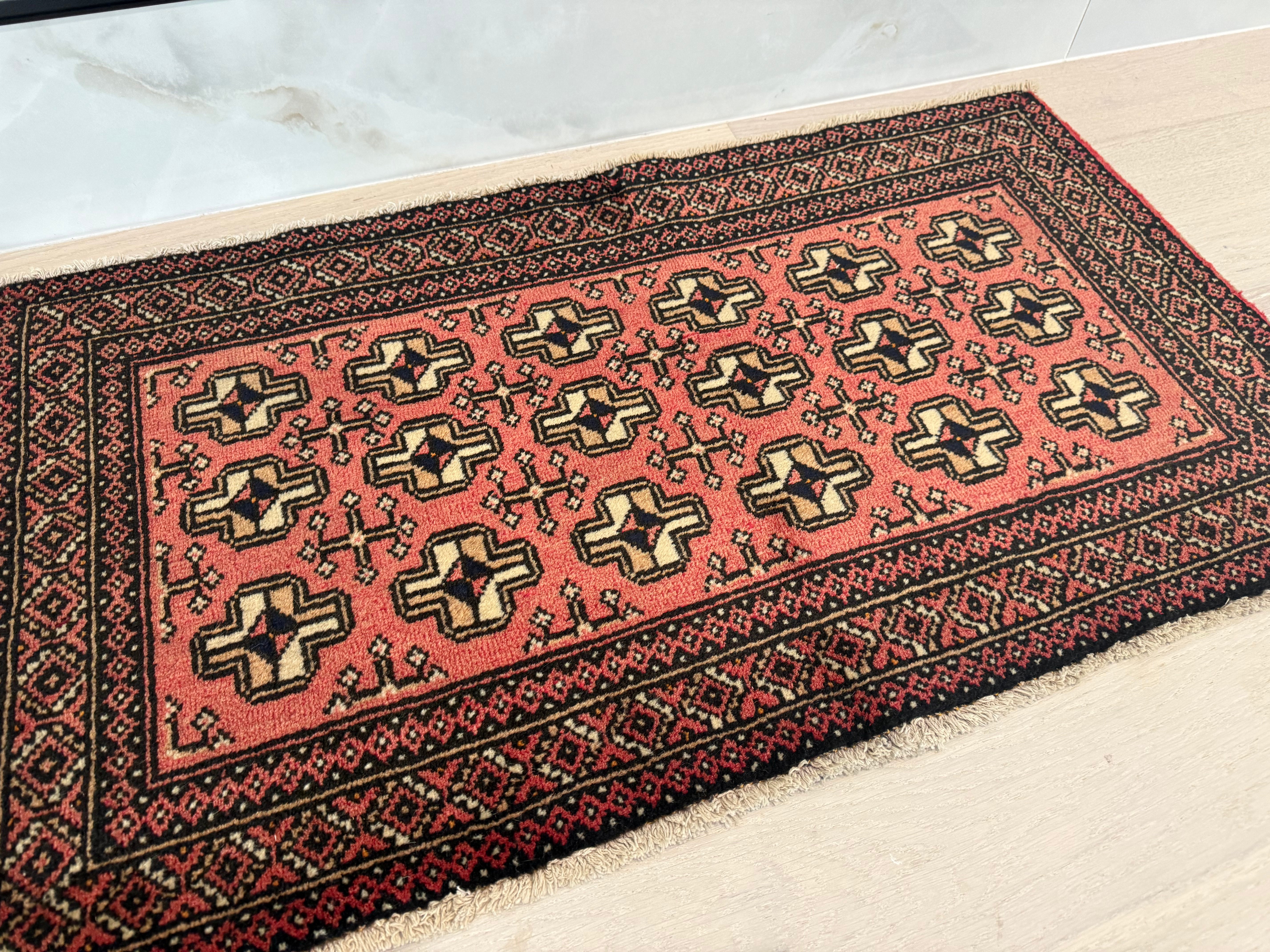 3' x 2’ Foot Authentic Vintage Persian Turkmen Sara Hand Knotted Wool Small Rug – BR2523