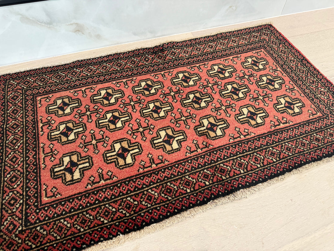 3' x 2’ Foot Authentic Vintage Persian Turkmen Sara Hand Knotted Wool Small Rug – BR2523