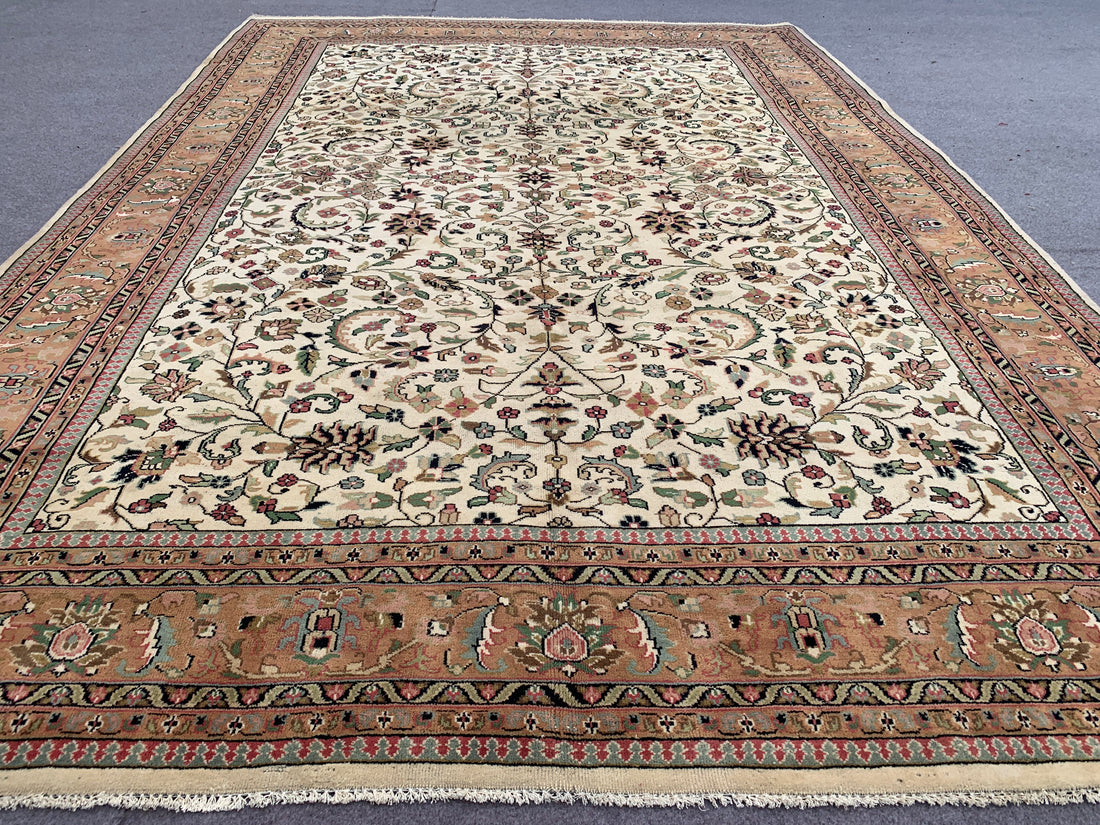 11' x 8' Ft. Authentic Persian Tabreez Hand Knotted Fine Wool Large Area Rug BR2507