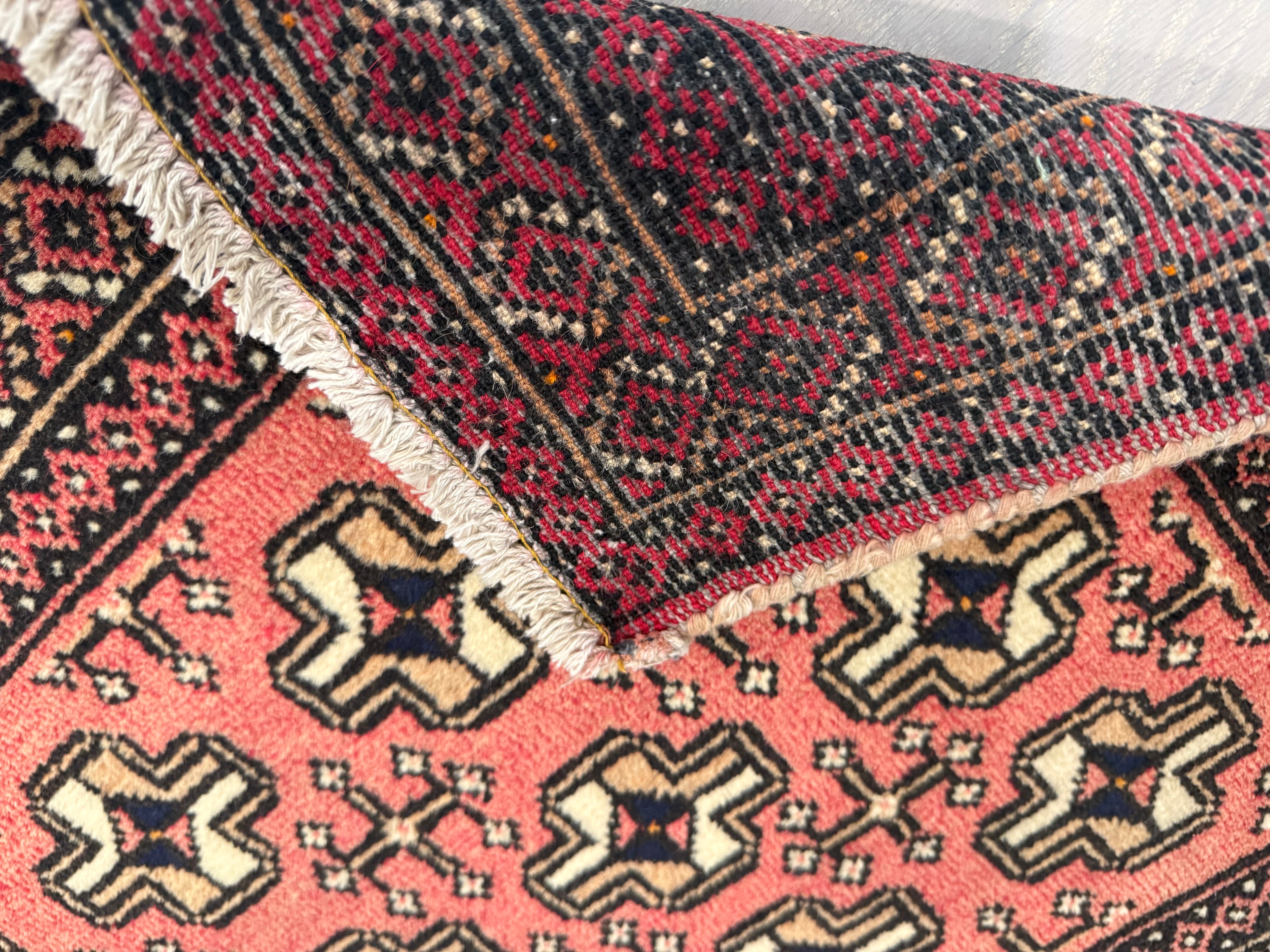 3' x 2’ Foot Authentic Vintage Persian Turkmen Sara Hand Knotted Wool Small Rug – BR2523