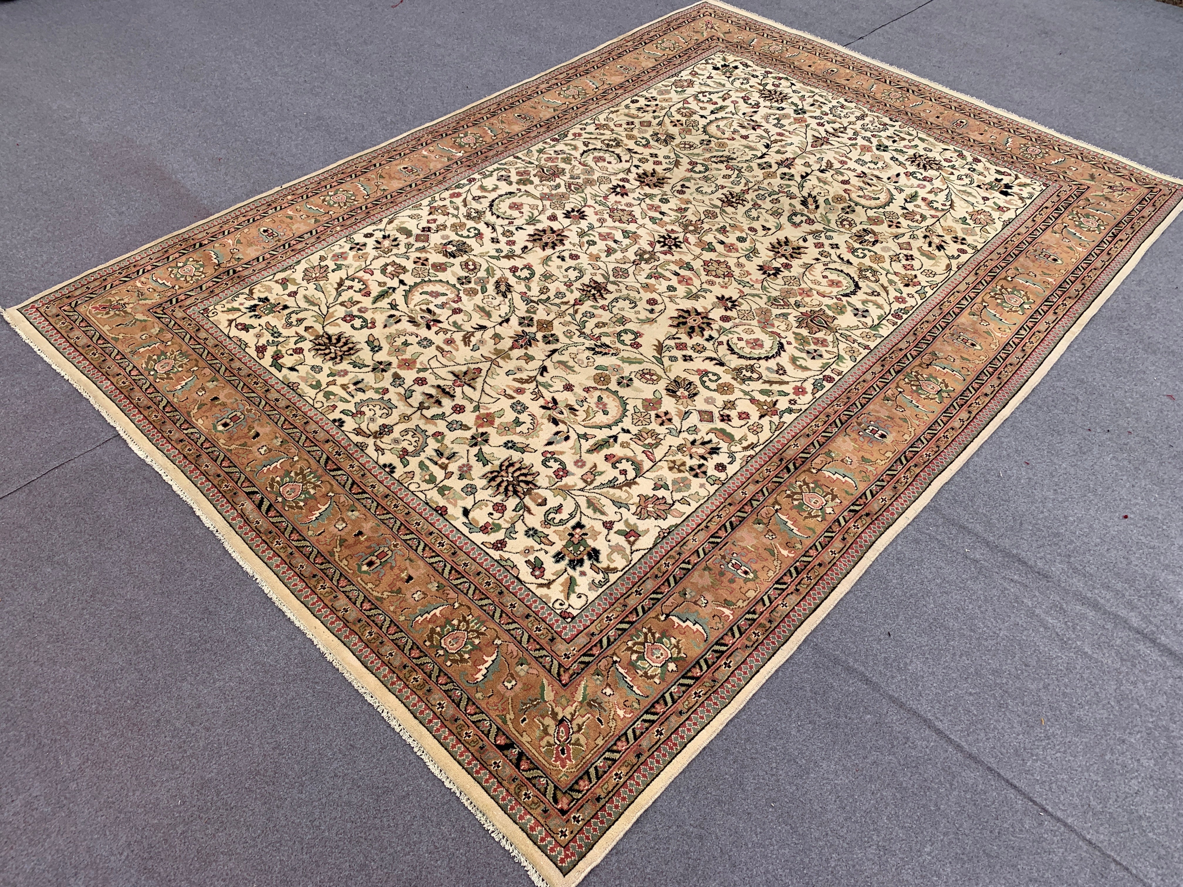 11' x 8' Ft. Authentic Persian Tabreez Hand Knotted Fine Wool Large Area Rug BR2507