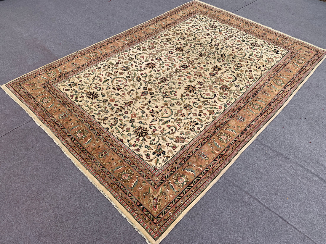 11' x 8' Ft. Authentic Persian Tabreez Hand Knotted Fine Wool Large Area Rug BR2507