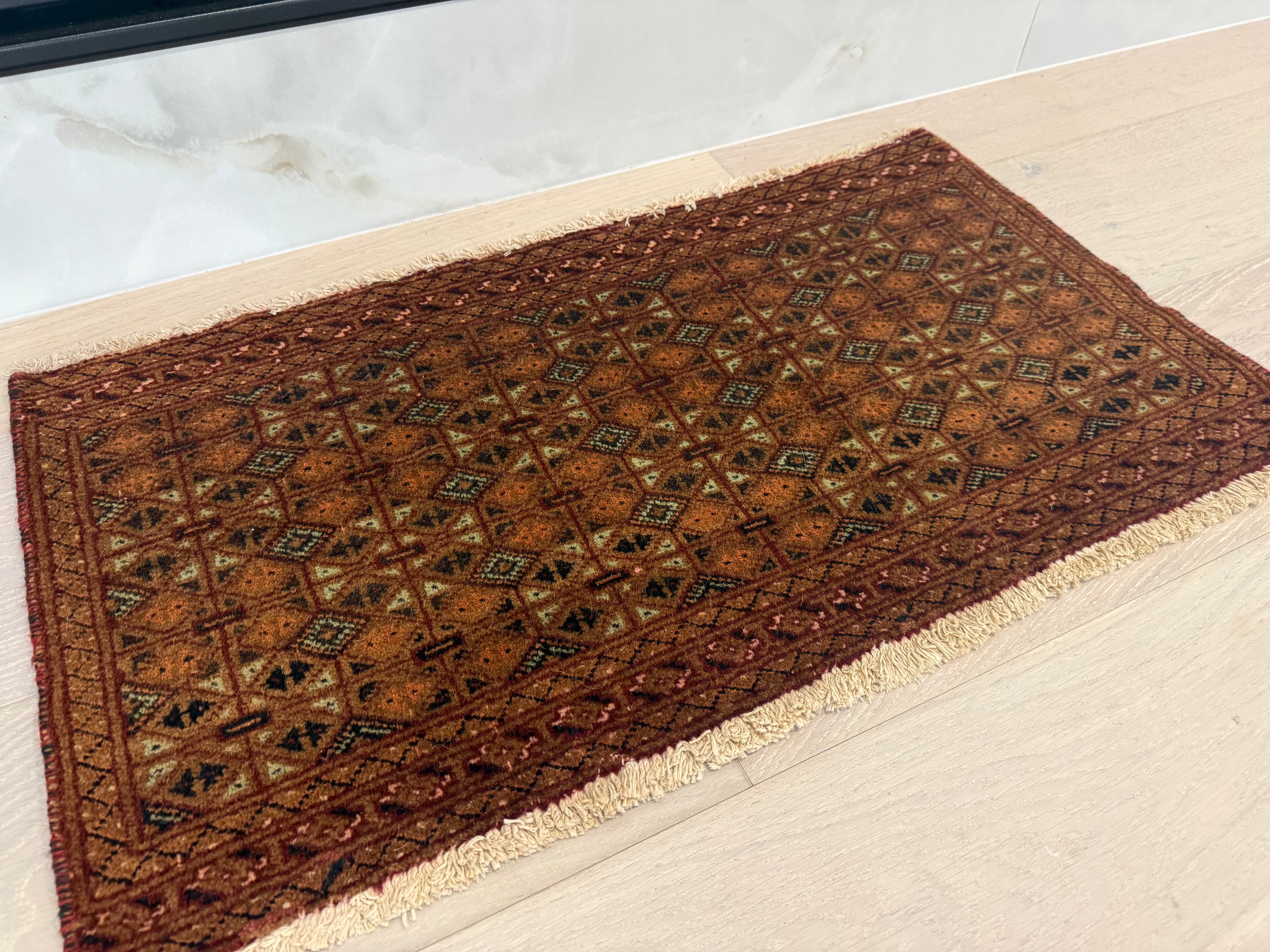 3' x 2’ Foot Authentic Vintage Persian Turkmen Sara Hand Knotted Wool Small Rug – BR2525