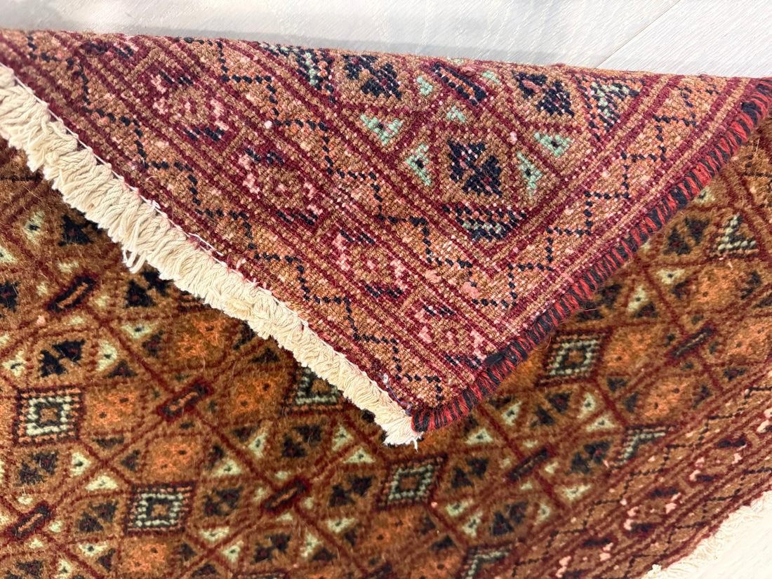 3' x 2’ Foot Authentic Vintage Persian Turkmen Sara Hand Knotted Wool Small Rug – BR2525