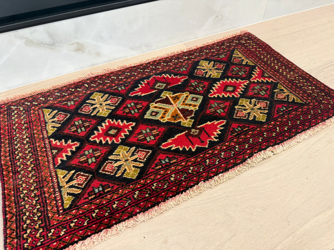 3' x 2’ Foot Authentic Vintage Persian Turkmen Sara Hand Knotted Wool Small Rug – BR2527