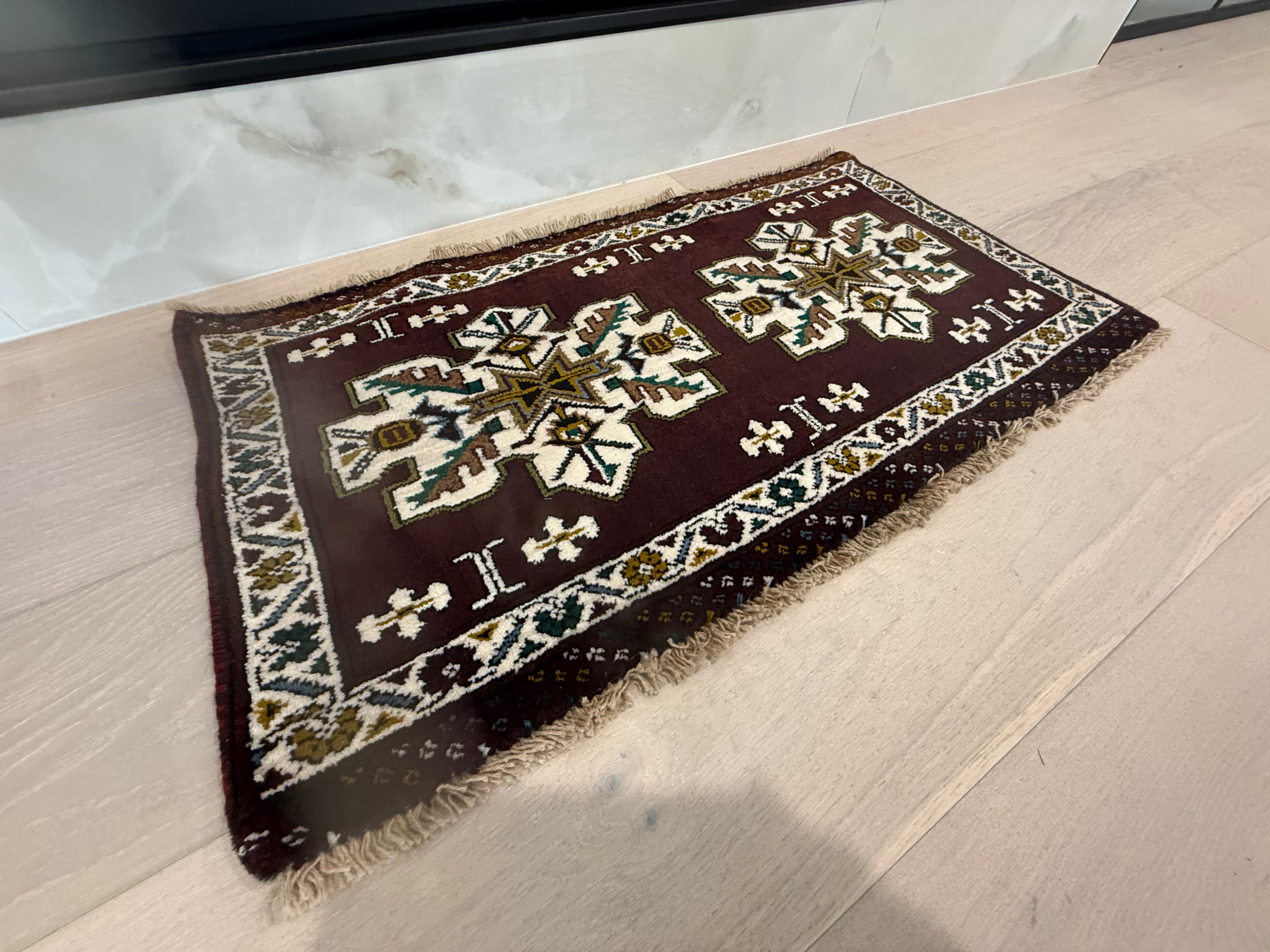 3' x 2’ Foot Authentic Vintage Persian Turkmen Sara Hand Knotted Wool Small Rug – BR2528