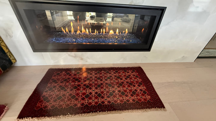 4' x 2’ Foot Authentic Vintage Persian Turkmen Sara Hand Knotted Wool Small Rug – BR2532