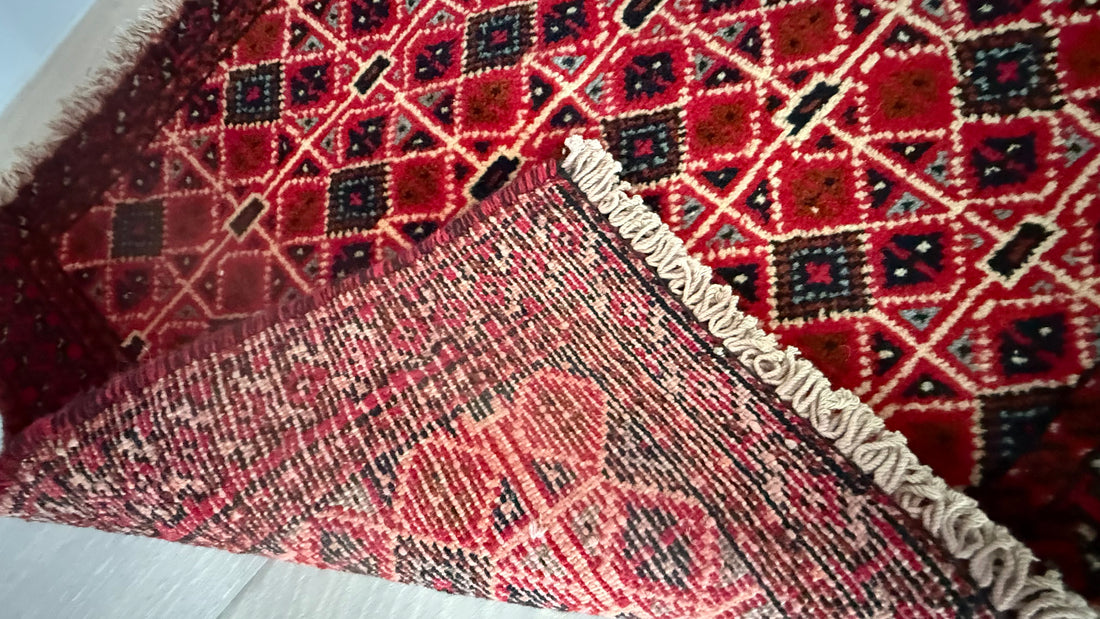 4' x 2’ Foot Authentic Vintage Persian Turkmen Sara Hand Knotted Wool Small Rug – BR2532