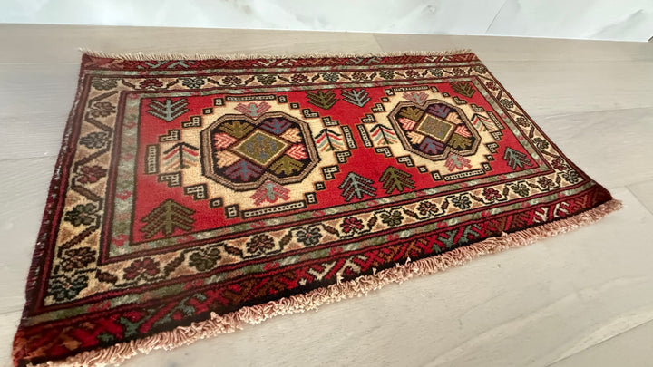 3' x 2’ Foot Authentic Vintage Persian Afshar Hand Knotted Wool Small Rug – BR2536