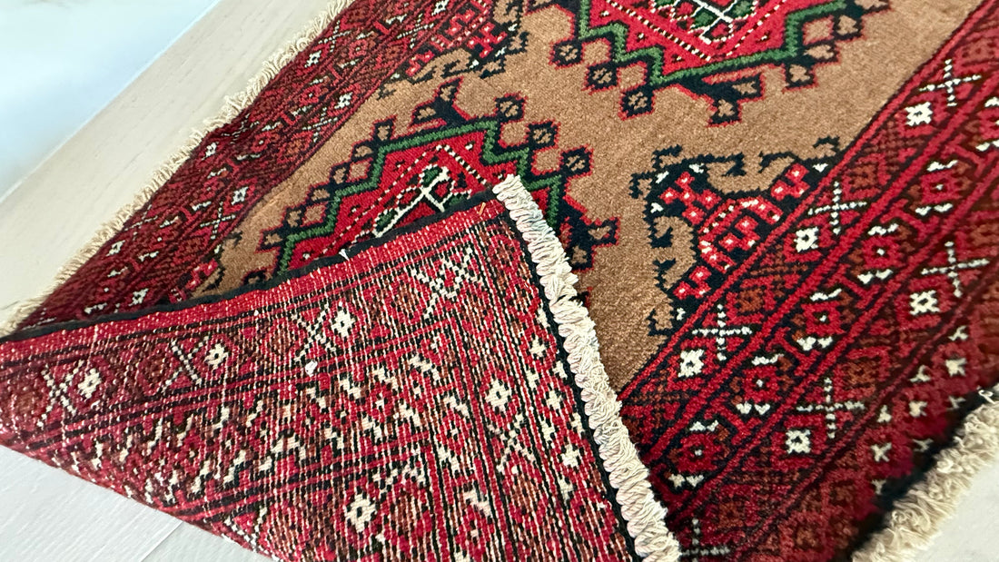 3' x 2’ Foot Authentic Vintage Persian Turkmen Sara Hand Knotted Wool Small Rug – BR2540