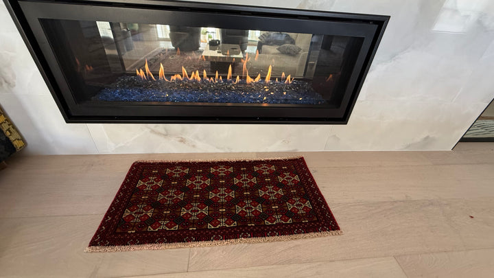 3' x 2’ Foot Authentic Vintage Persian Jambic Baluch Hand Knotted Wool Small Rug – BR2543